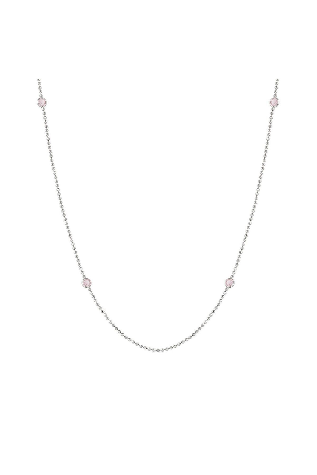 NOMİNATİON Bella Necklace Ed, Bloom In 925 Silver And Crystals (long) (035_pink With Silver Finish)