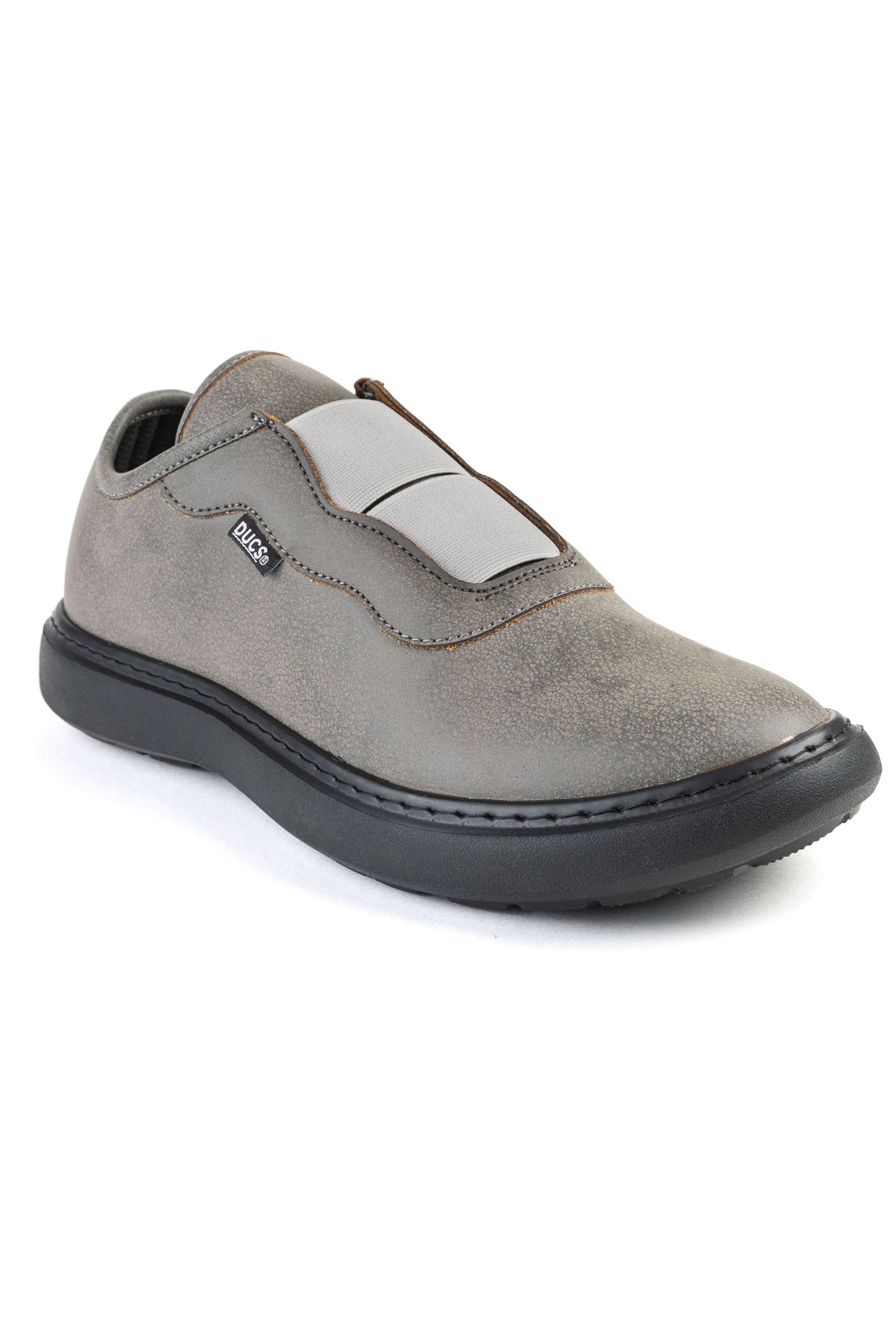 DUCS Ultra Hafif Sneaker Rahat Loafer Ayakkabı Esnek Yürüyüş Ayakkabısı Unisex Casual Ayakkabı Antrasit