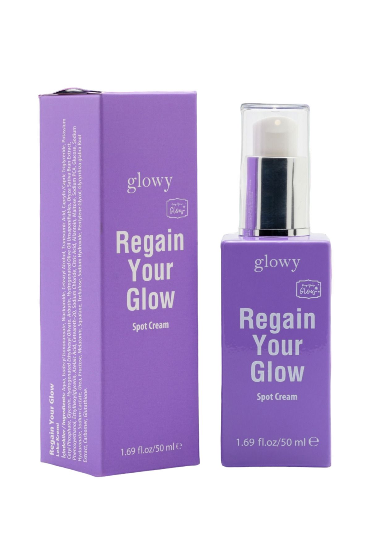 GLOWY Regain Your Glow Lekeleri Yok Eden Ve Yenilerinin Oluşmasını Önleyen Leke Kremi 50ml