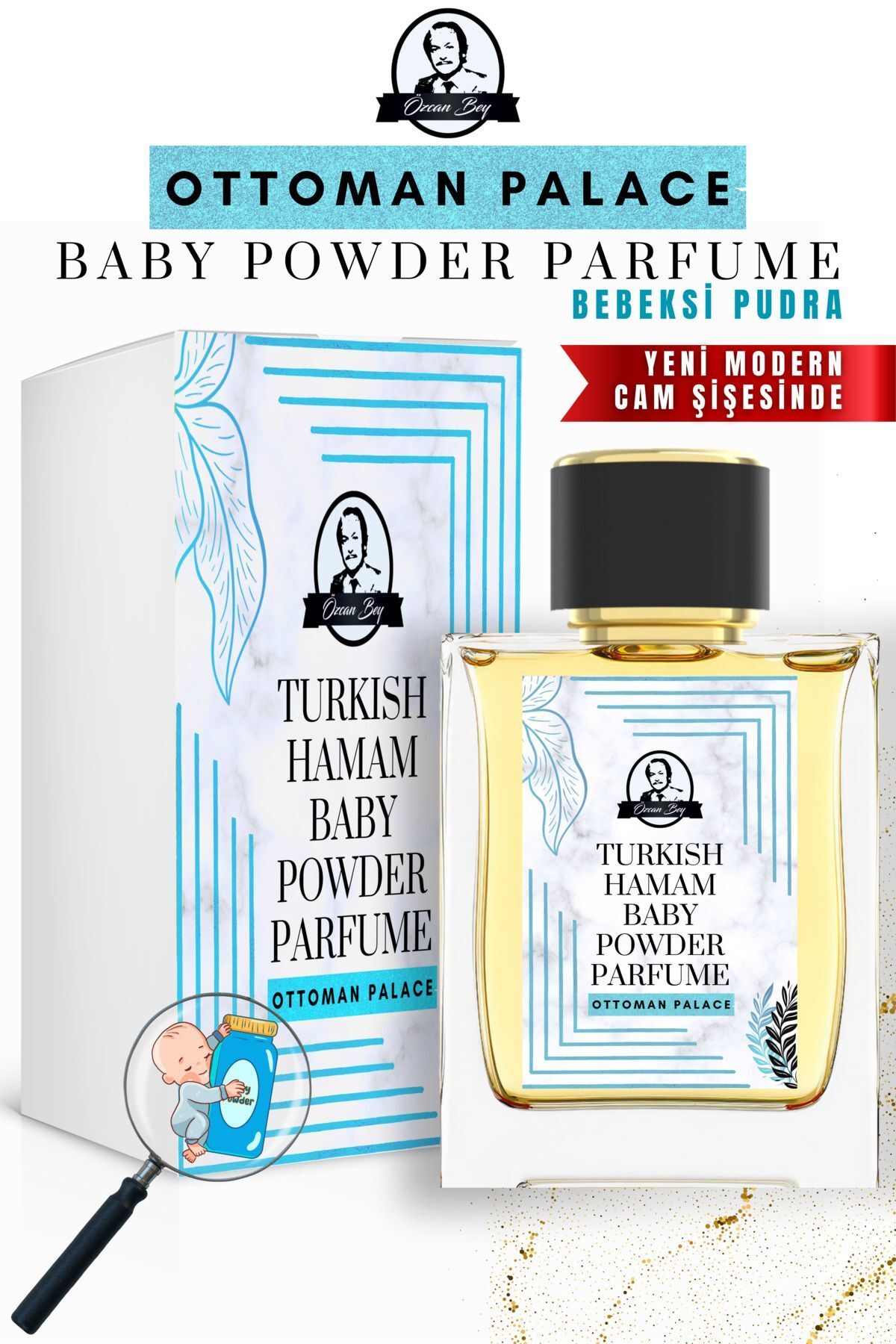 Özcan Bey Ottoman Serisi Bebeksi Pudra Kokulu Parfüm Baby Powder 55ml