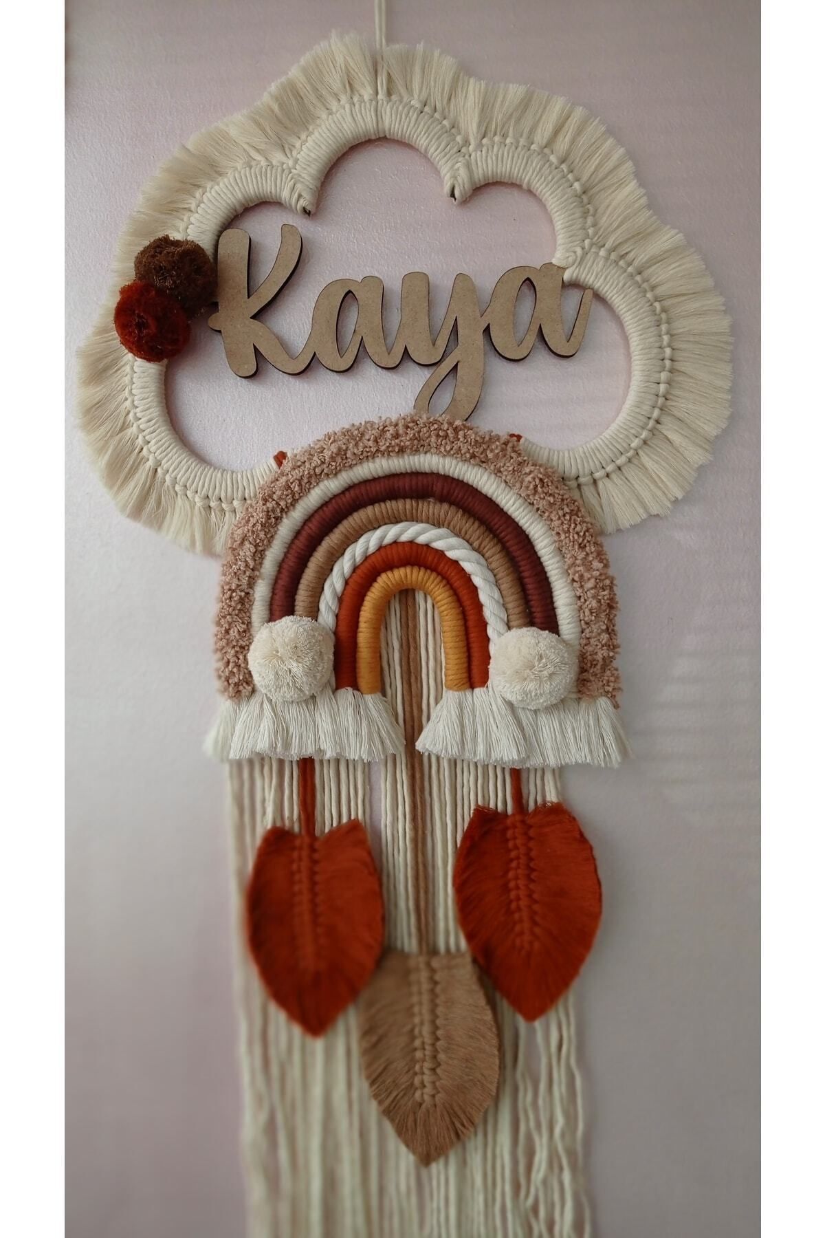 Makrome Gökkuşağı Bebek Kapı Süsü