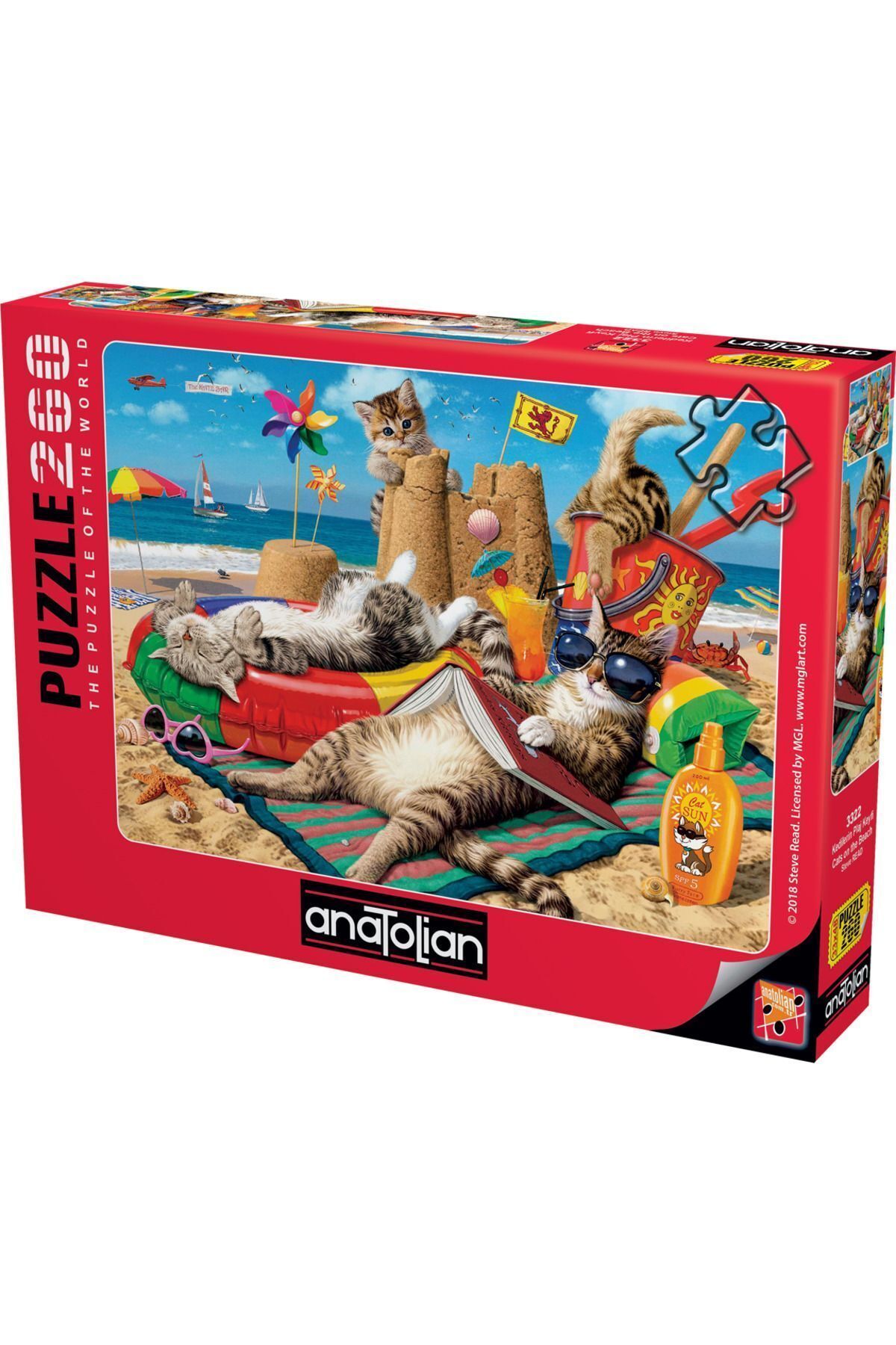 Anatolian Puzzle 260 Parçalık Puzzle / Kedilerin Plaj Keyfi - Kod:3322