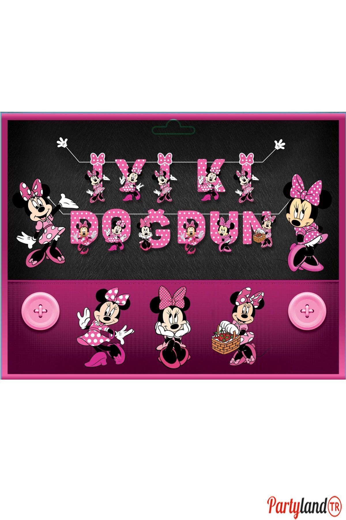 PartylandTR Minnie Mouse Temalı İyiki Doğdun 3D Banner