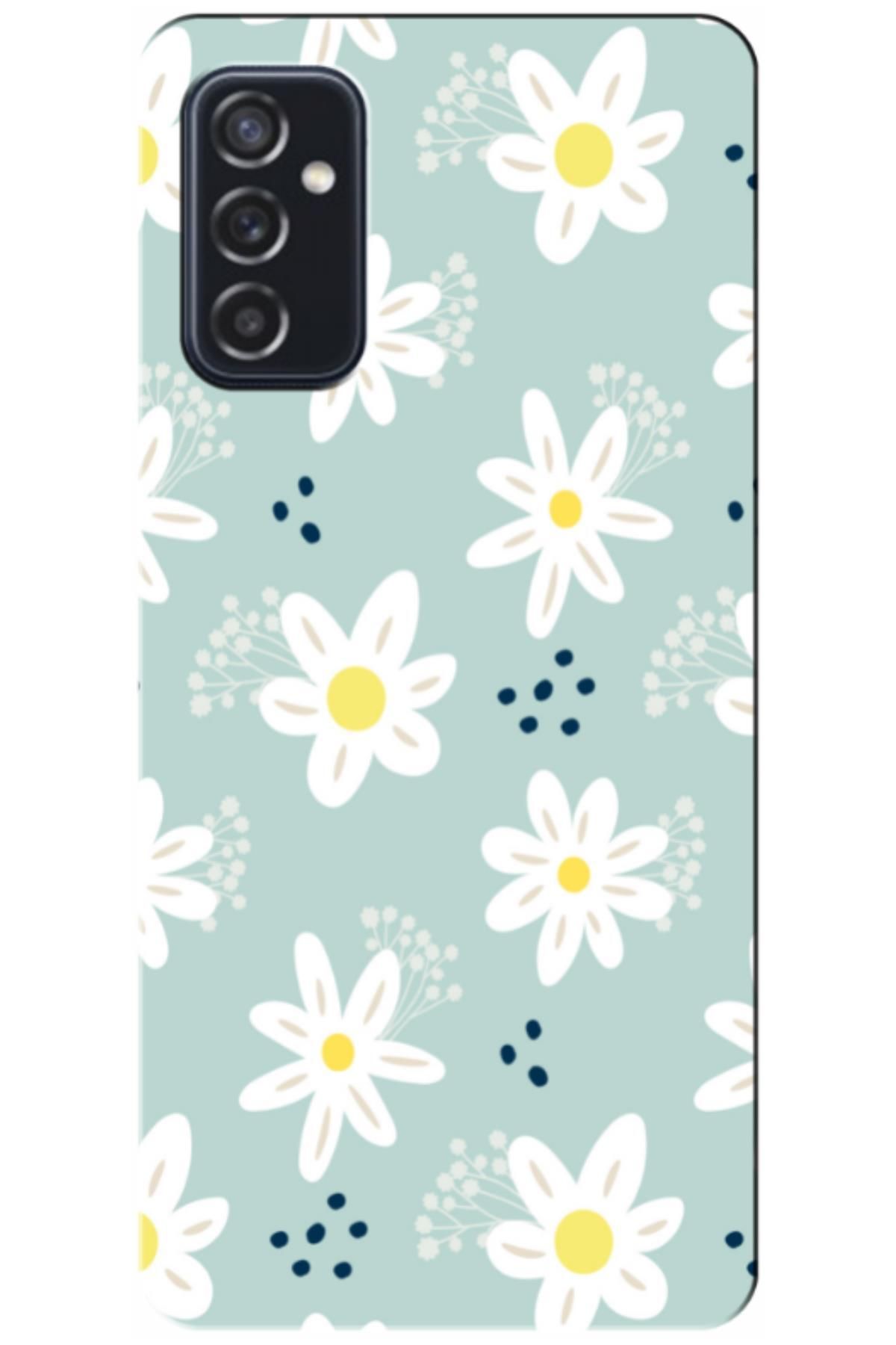 Zebana Samsung Galaxy M52 Uyumlu Kılıf Bahar Çiçekleri 10 Silikon Kılıf (BASKILI)