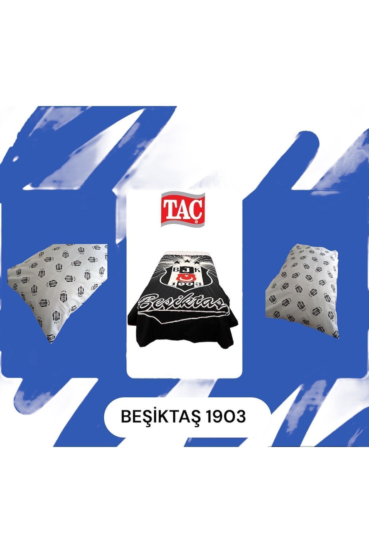 Taç Outlet Beşiktaş 1903 Lisanslı Tek Kişilik Nevresim Seti 160x220 Cm (ÇARŞAFSIZ)