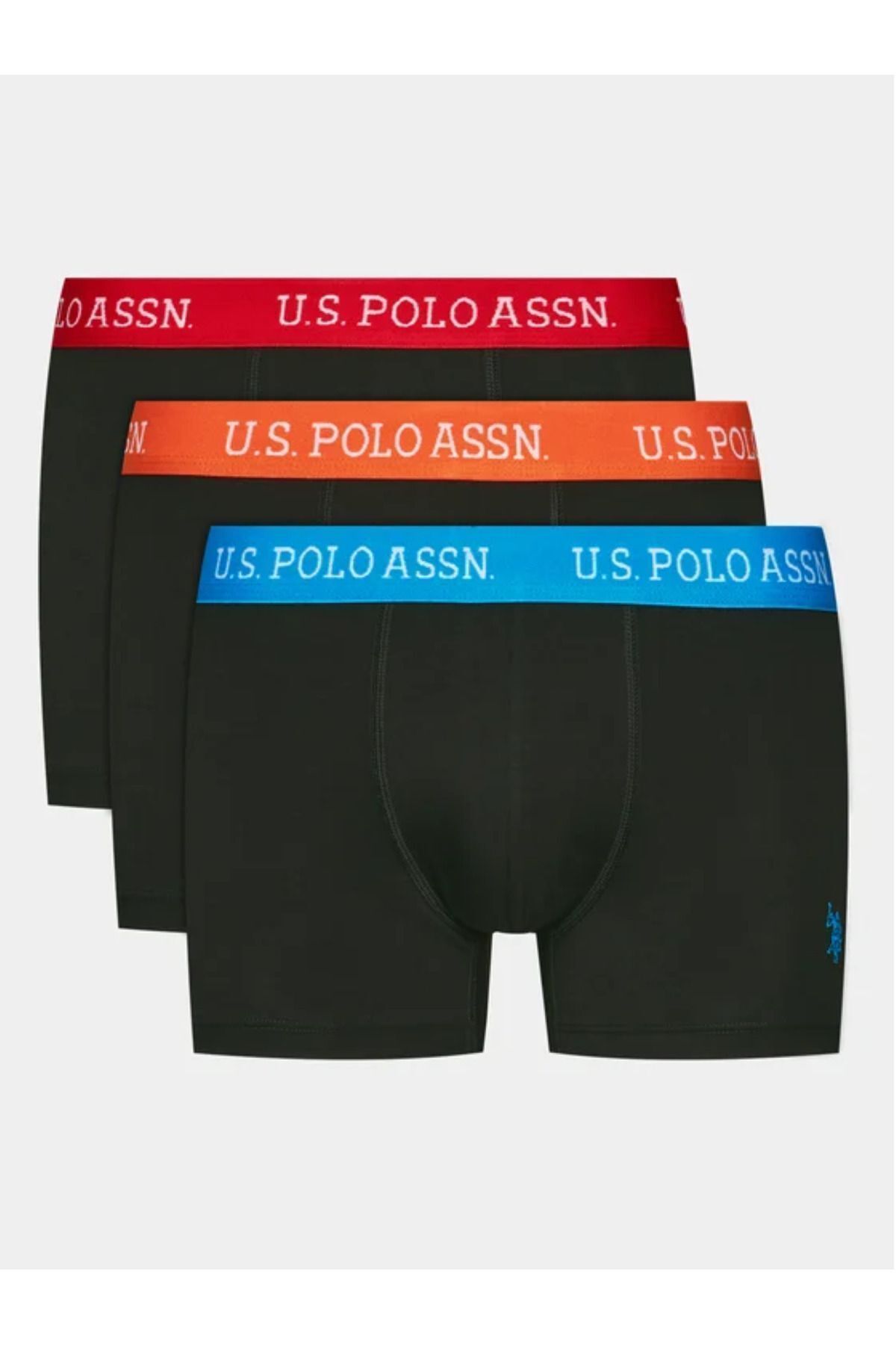 U.S. Polo Assn. Erkek Likralı 3'lü Paket Çok Renkli Boxer