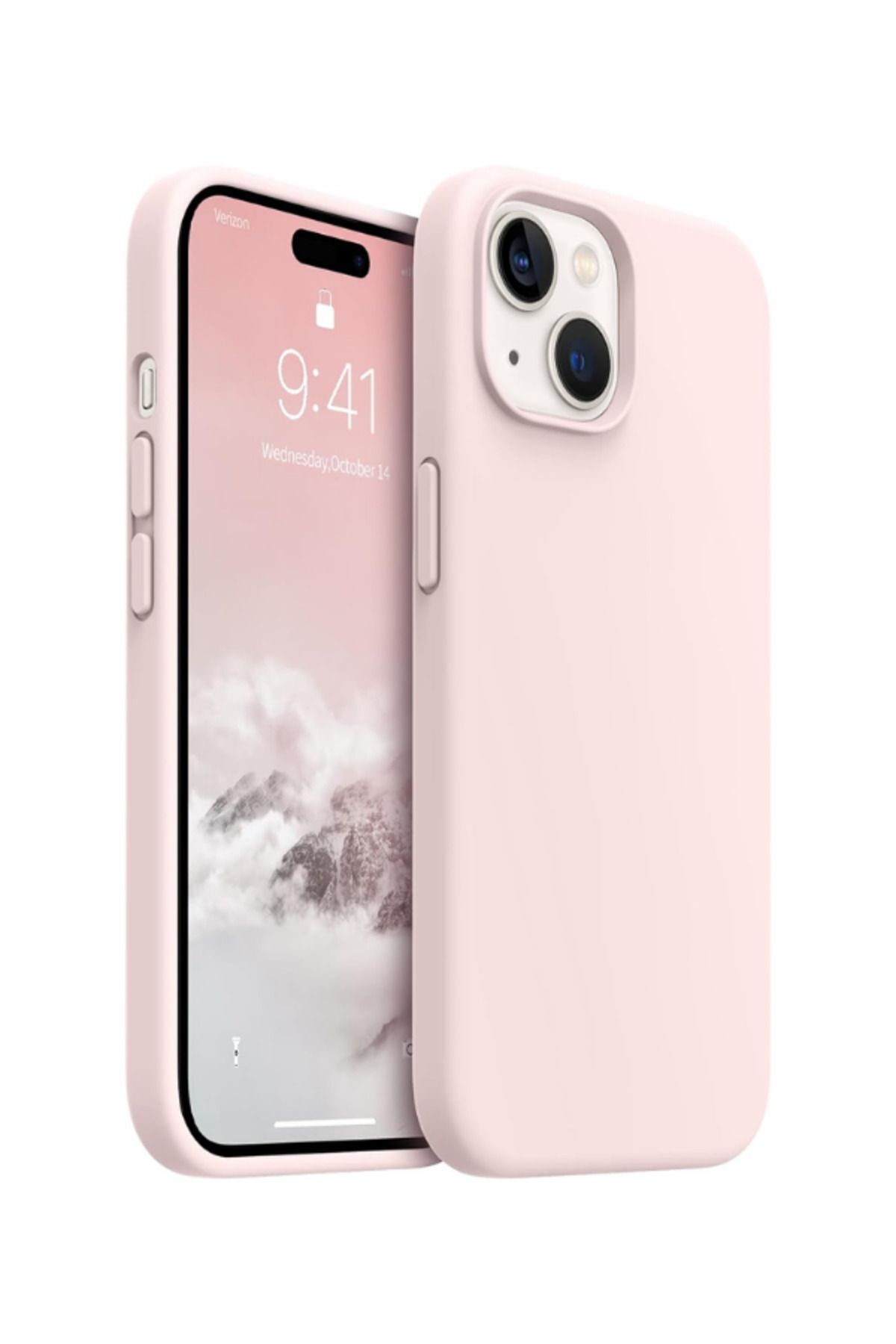 KVK PRİVACY Apple Iphone 15Plus Uyumlu Içi Kadife Lansman Silikon Kılıf Kapak Pembe