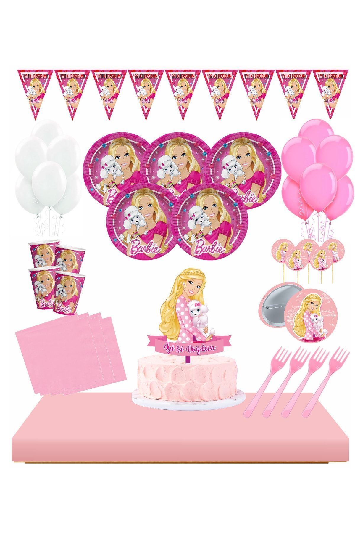 Masal Şekerleme Barbie 16 Kişilik Doğum Günü Seti