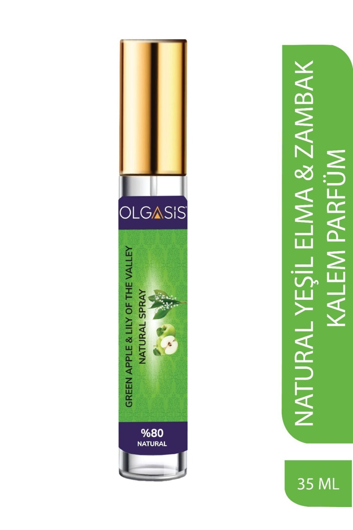 Olgasis Green Apple & Lıly Of The Valley Natural Spray %80 Natural Yeşil Elma Vadi Zambağı Kalem Parfüm 35ml