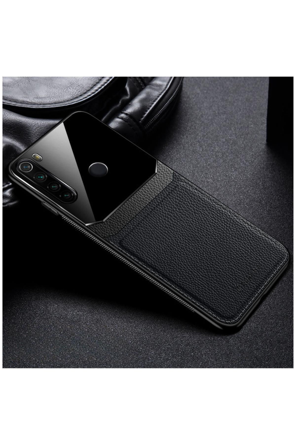 Dara Aksesuar Xiaomi Redmi Note 8 Uyumlu Kılıf Zebana Lens Deri Kılıf Siyah
