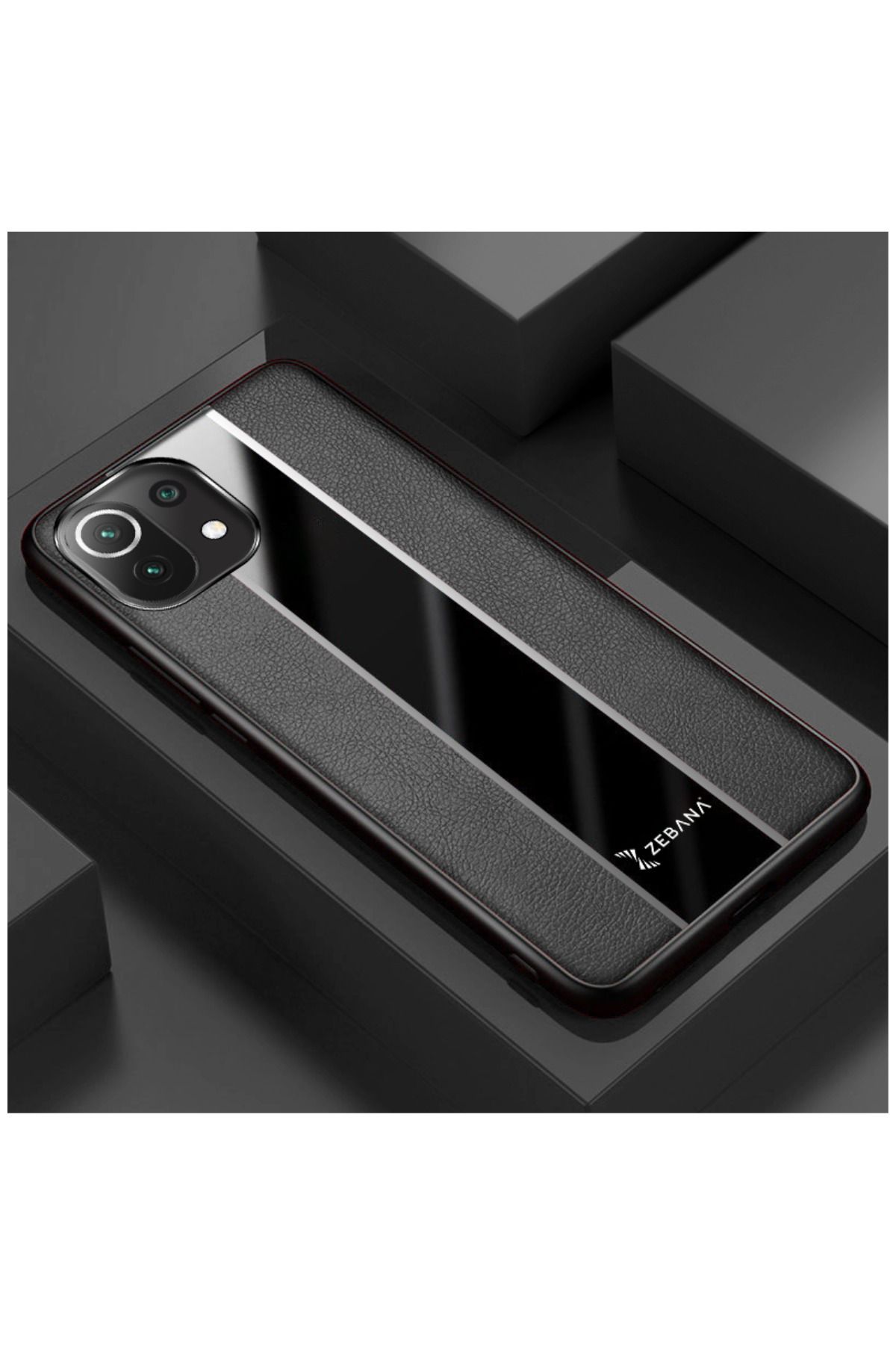 Zebana Xiaomi Mi 11 Lite 5g Ne Uyumlu Kılıf Premium Deri Kılıf Siyah