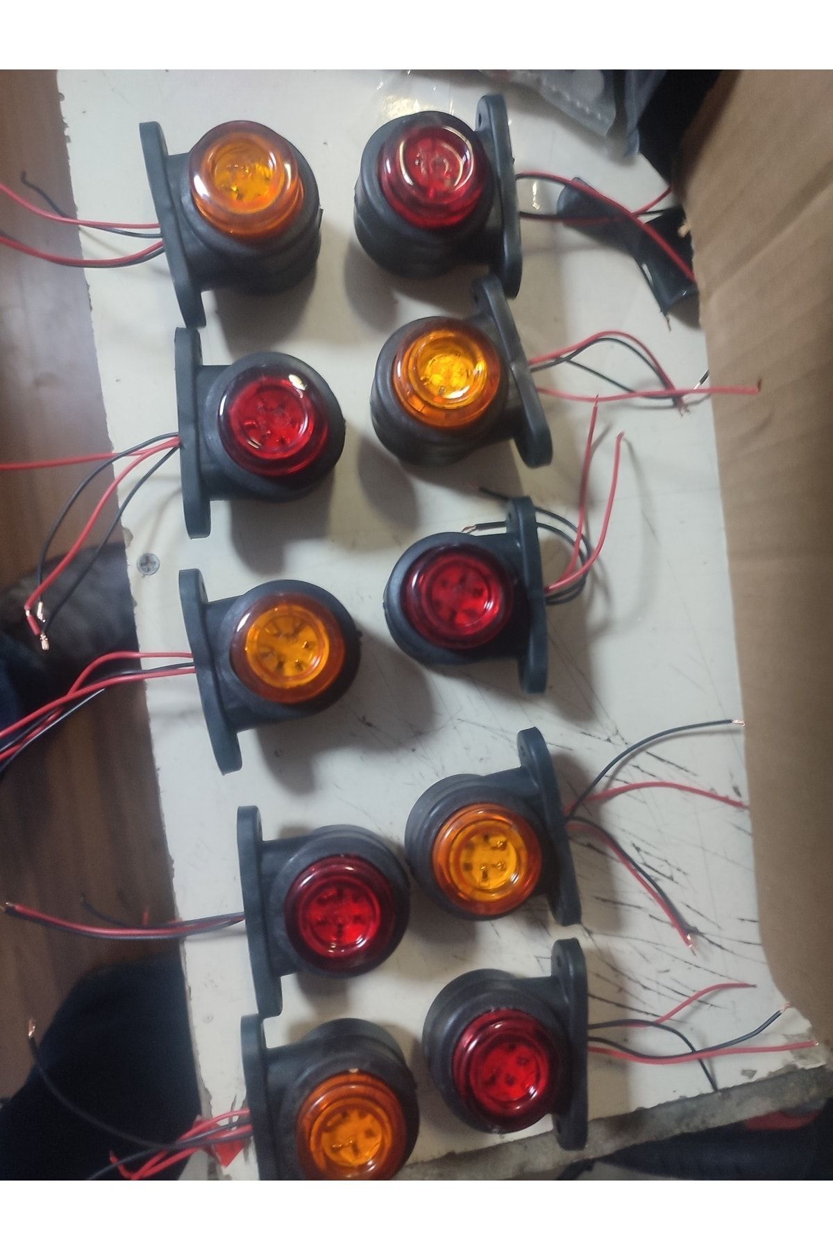 Akyol 12 Led'li Mini Takoz Kırmızı Turuncu 10 Adet 12v 24v