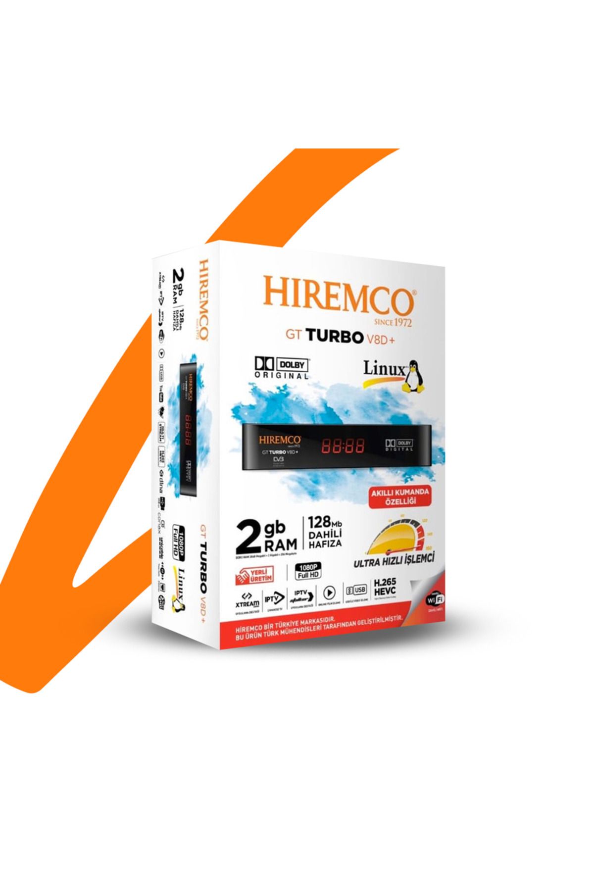 Hiremco Gt Turbo V8d Full Hd Wıfı Canaklı Canaksız Sınırsız Tv Paketi Uydu Alıcısı
