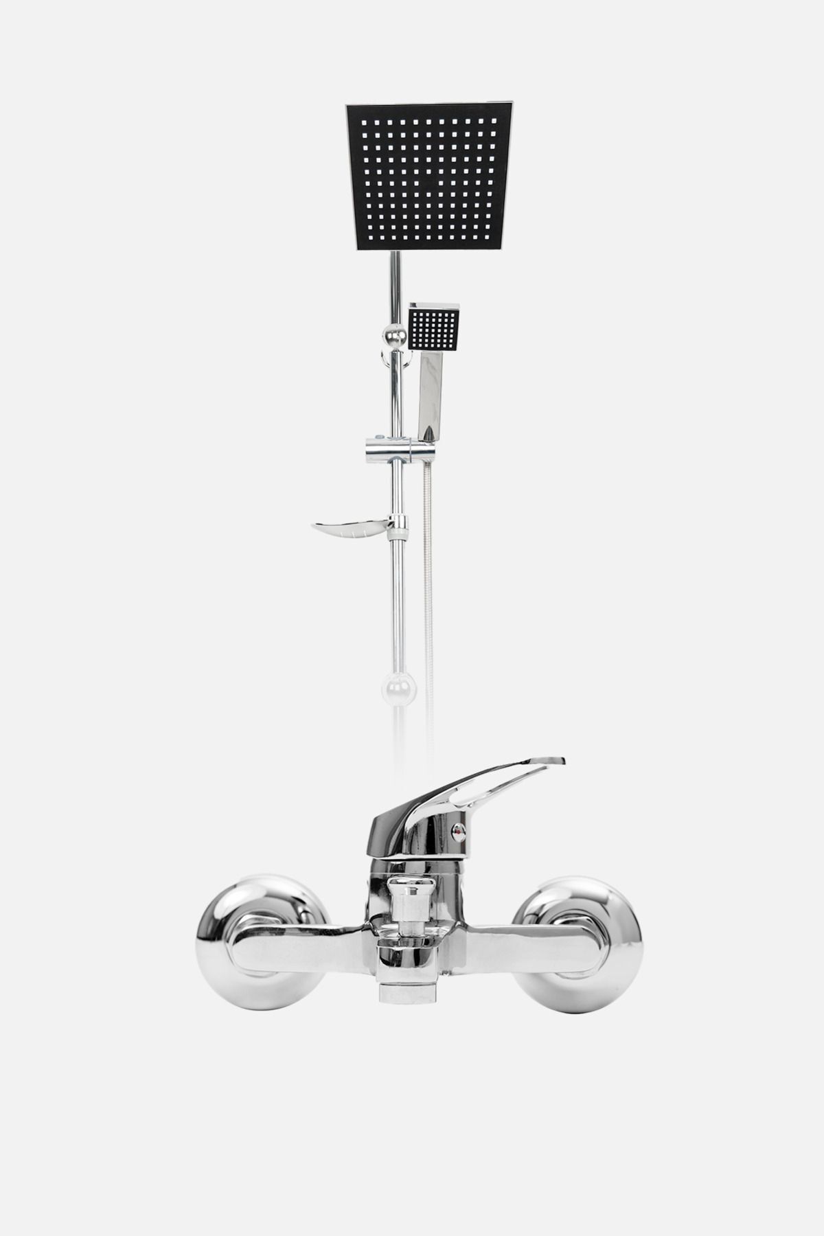 BANYOKAR Krom Tepe Yağmurlama Robot Duş Seti Ve Krom Banyo Bataryası Mix-2'li Set
