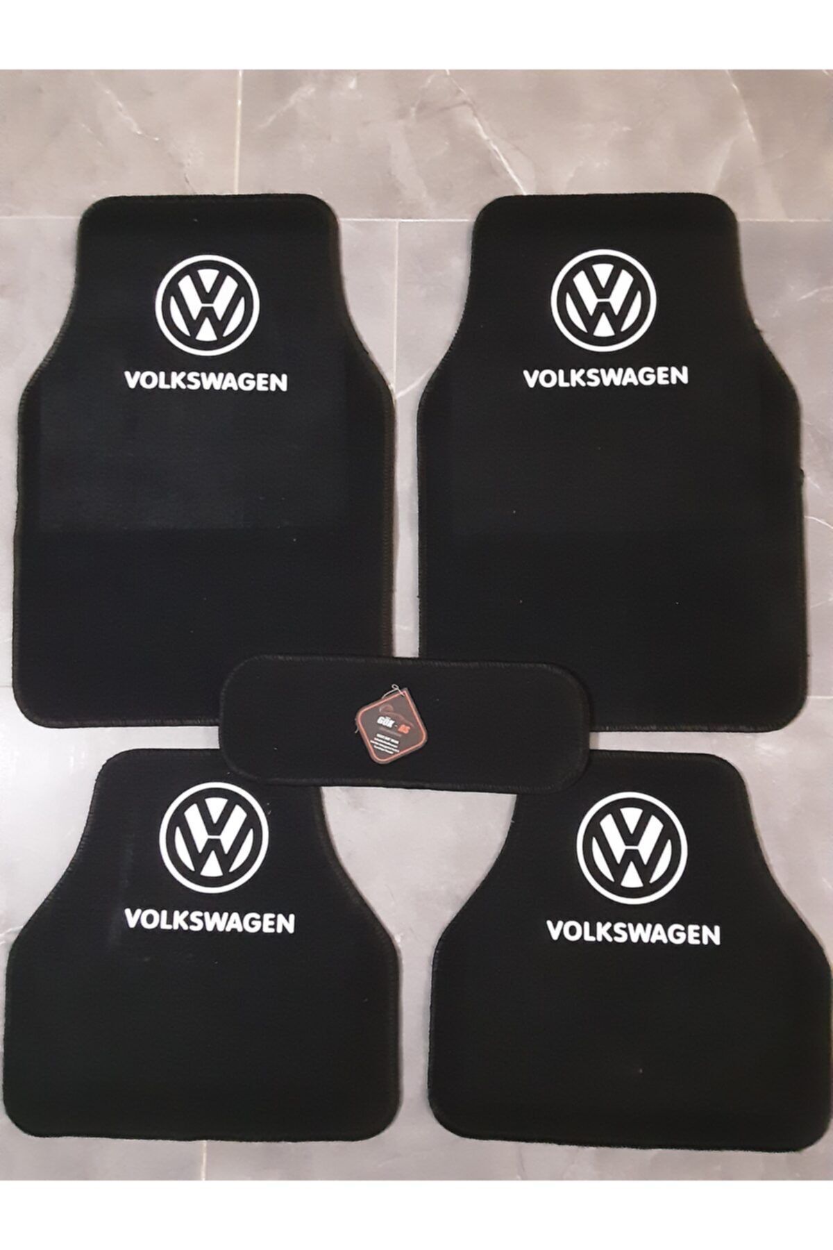 Universal Volkswagen Logolu Füme Halı Paspas Çift Kat