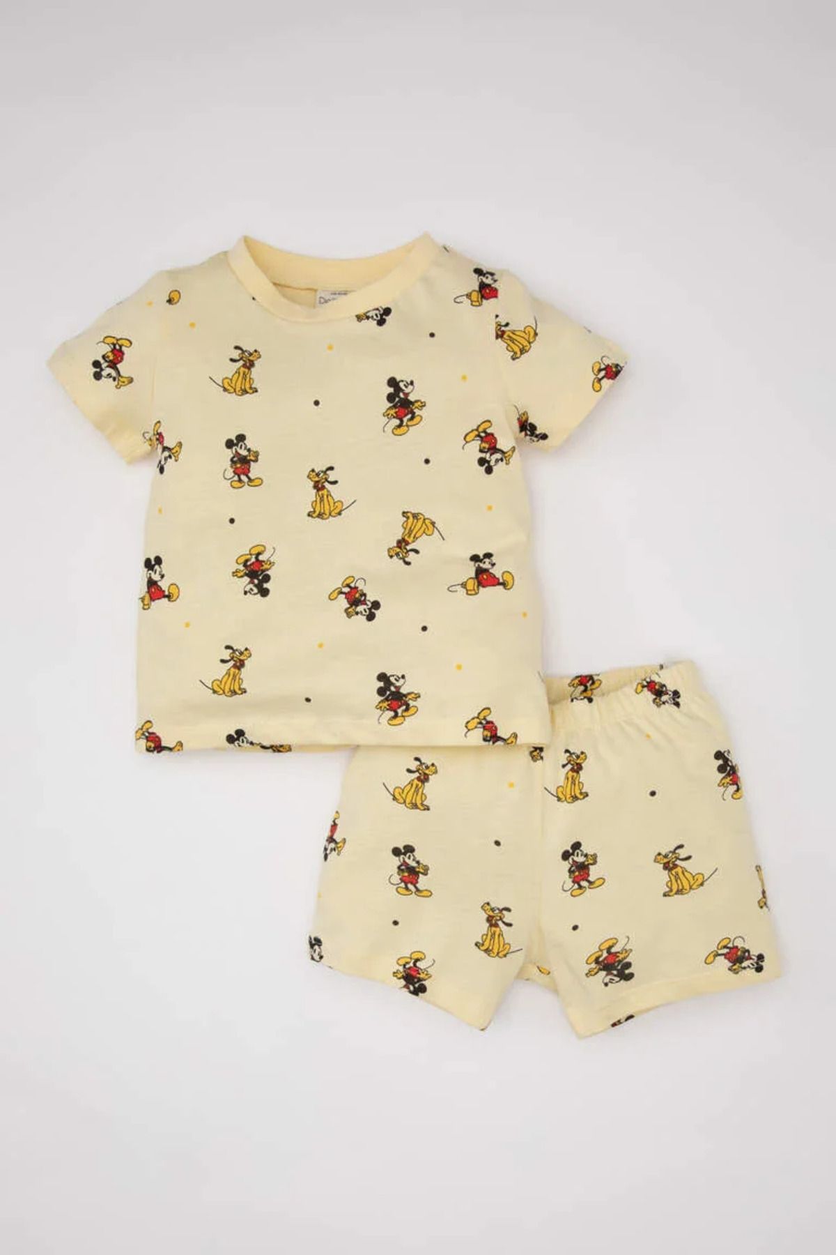 Defacto Erkek Bebek Disney Mickey & Minnie Kısa Kollu Şortlu Penye Pijama Takımı