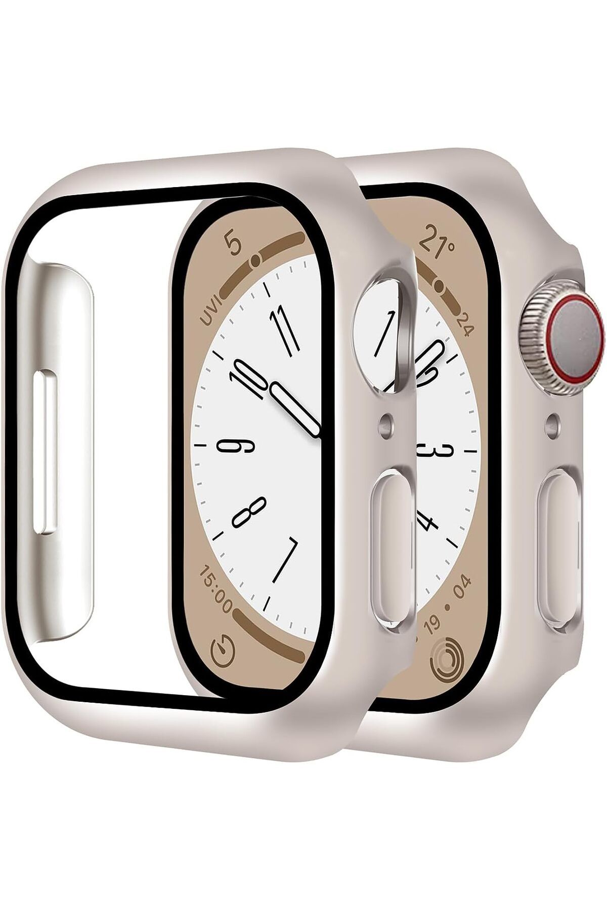 Nezih Case Apple Watch Seri 7/8/9 45mm Uyumlu Kasa Ve Apple Ekran Koruyucu 360 Tam Koruma Kapak
