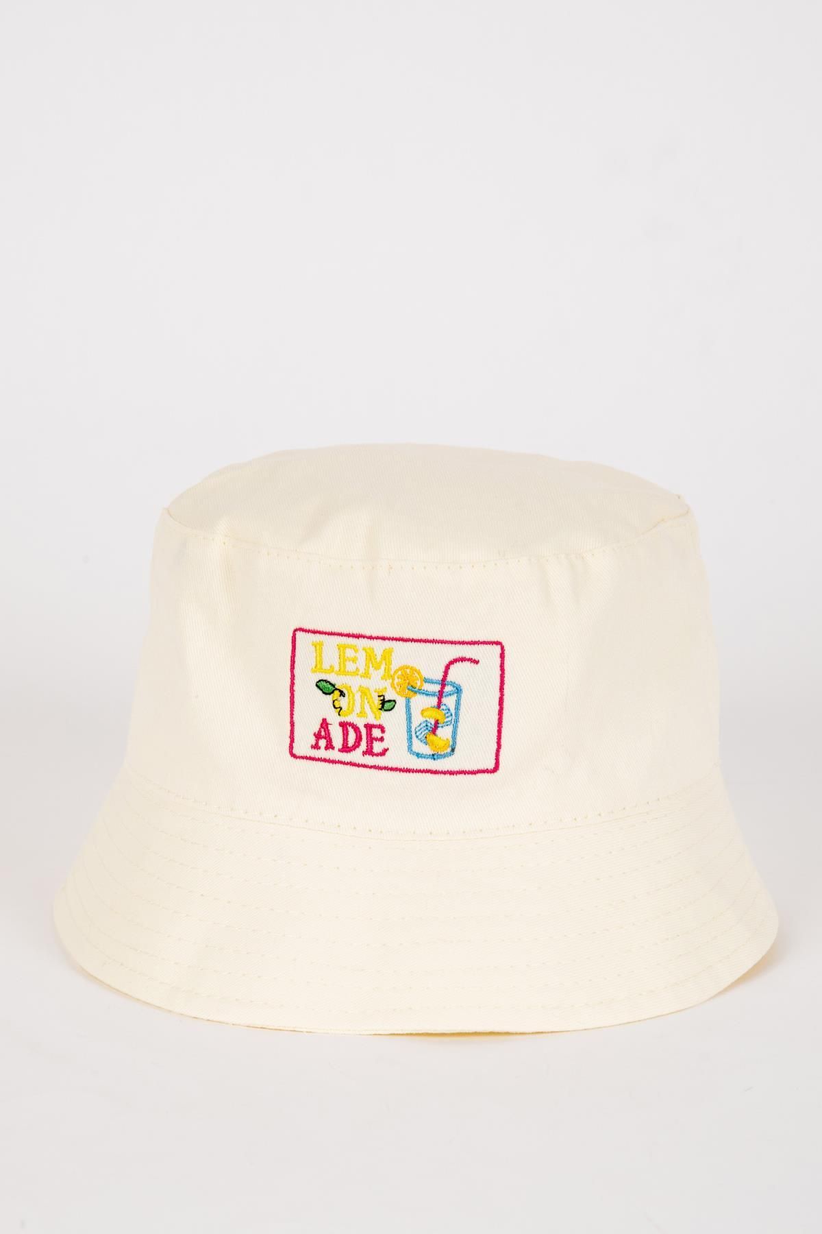 Defacto Kız Çocuk Etiket Baskılı Gabardin Bucket Şapka B7586A824SM