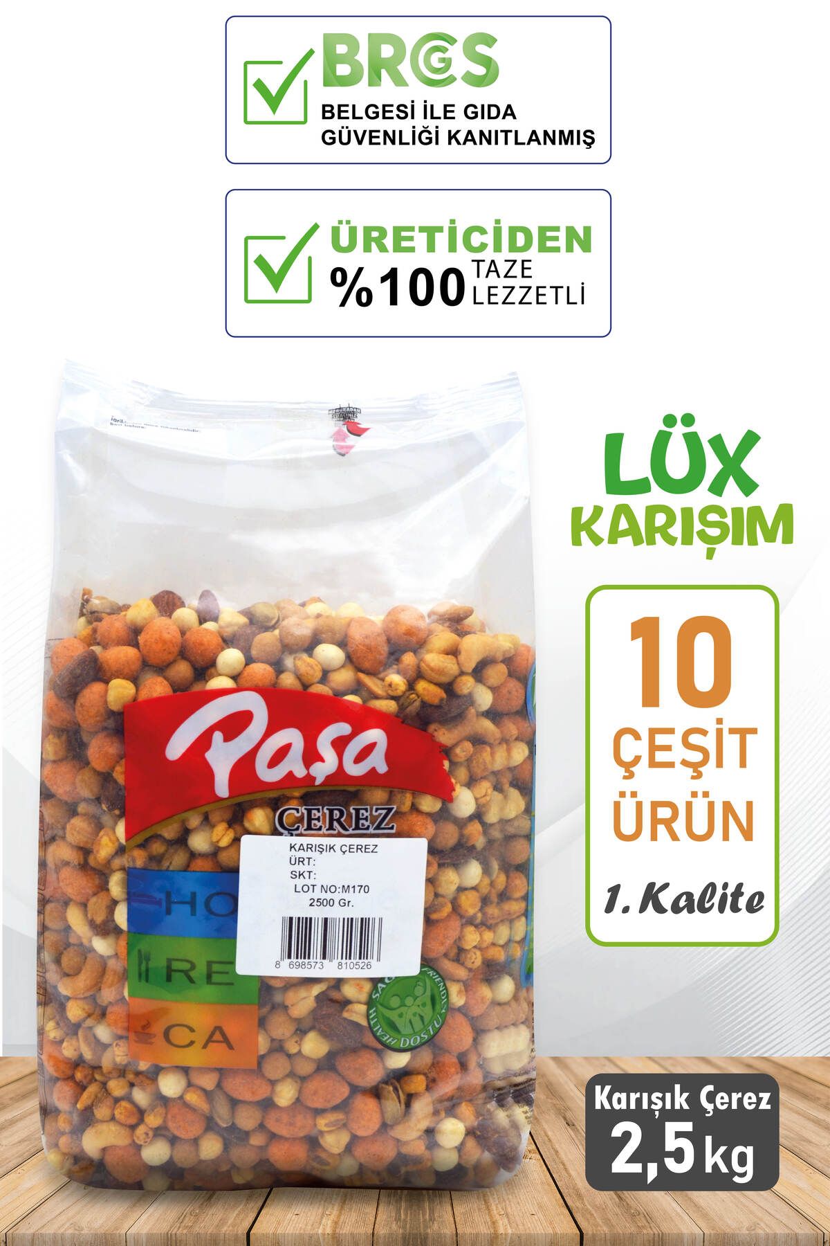 Paşa Kuruyemiş Paşa Lüx Karışım Kuruyemiş 2,5 kg - (10 Çeşit)