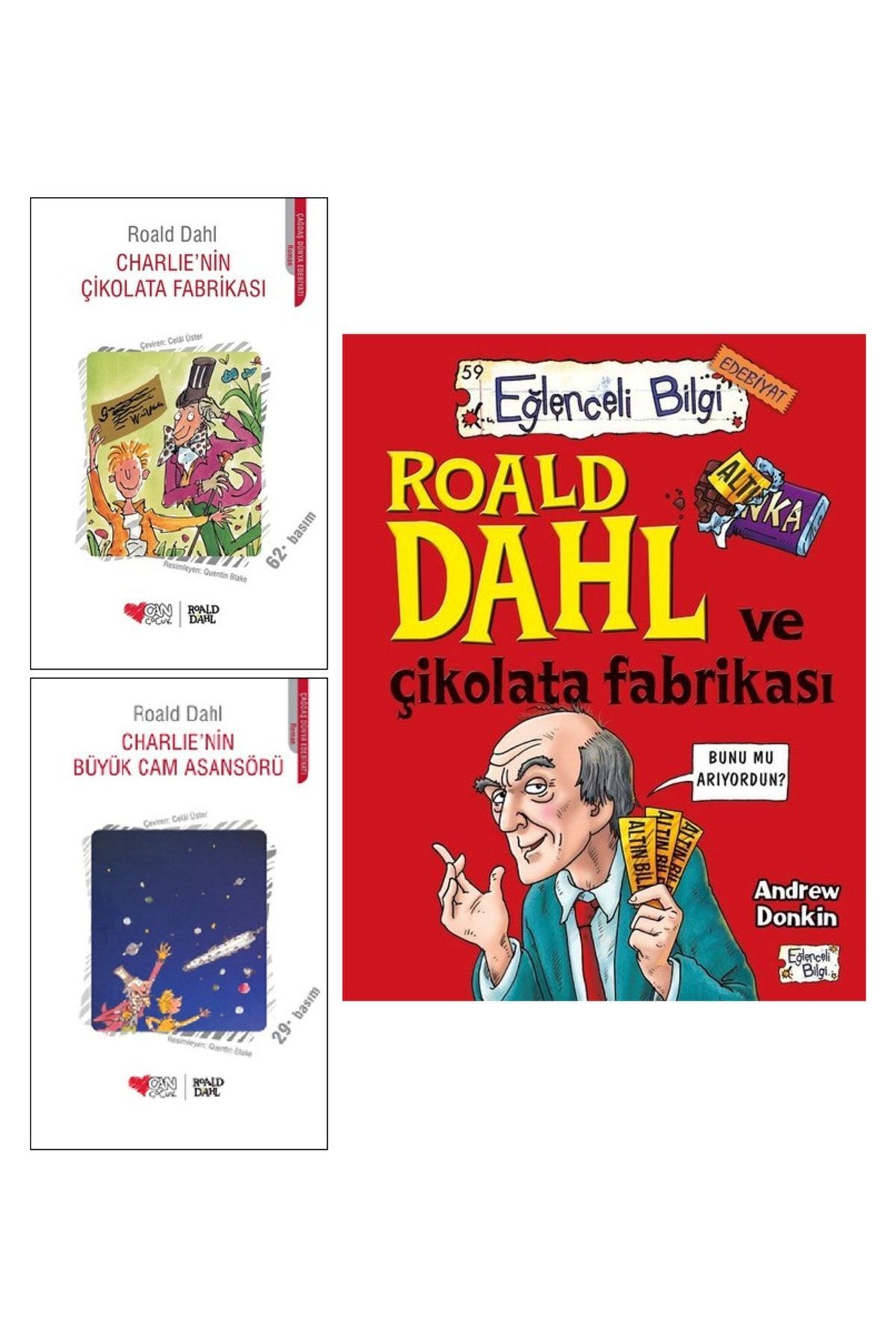 Eğlenceli Bilgi Yayınları Charlie'nin Çikolata Fabrikası 3 Kitap Set - Roald Dahl