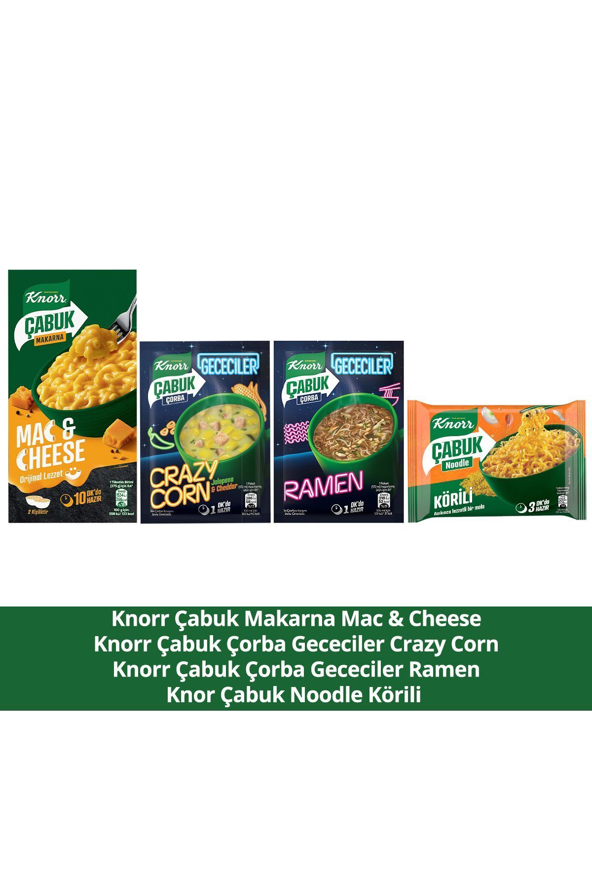 Knorr Çabuk Çorba 2li Paket Körili Noodle Çabuk Makarna Mac & Cheese