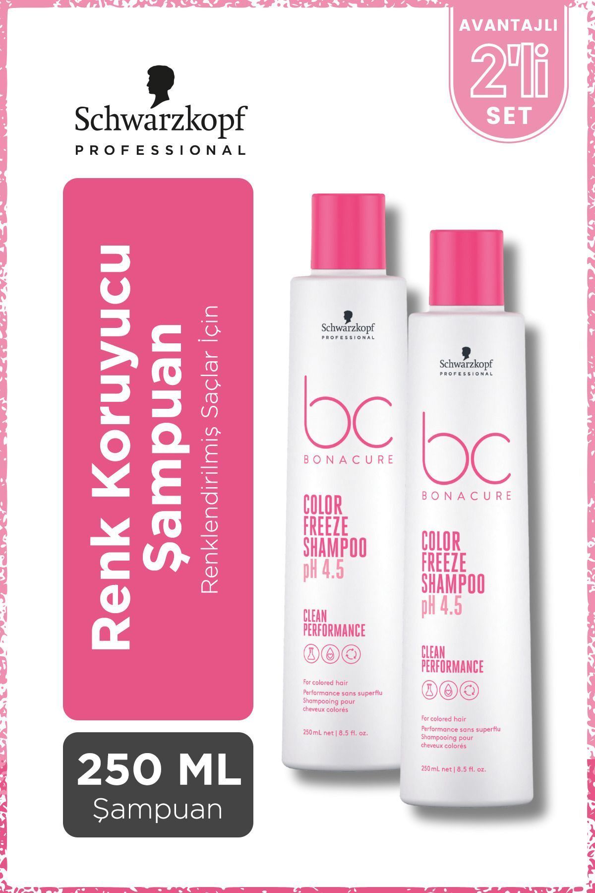 Bonacure BC Clean Renk Koruyucu Şampuan 250ml x 2 Adet - Renklendirilmiş Saçlar İçin