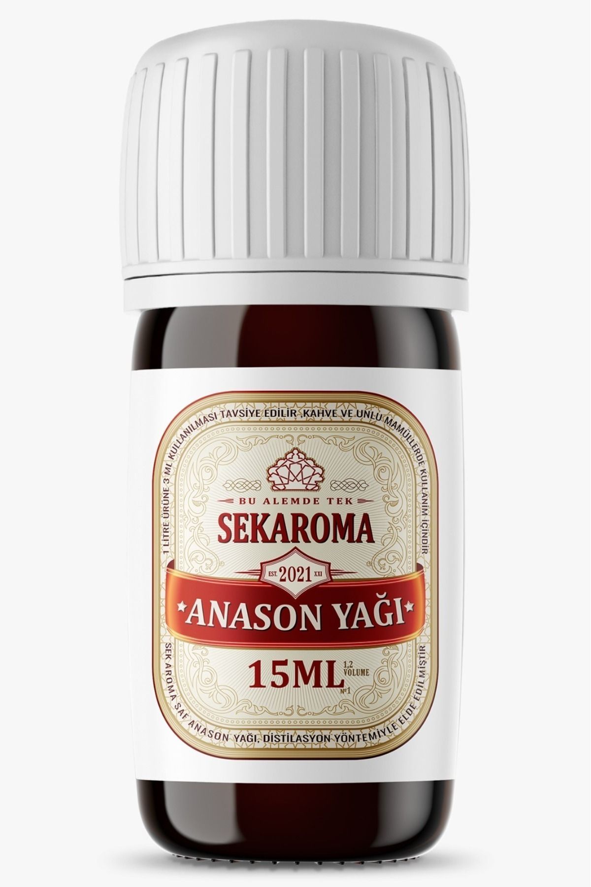 Sek Aroma Kristalize Saf Anason Yağı 15 ml (5 LİTREYE UYUMLU)