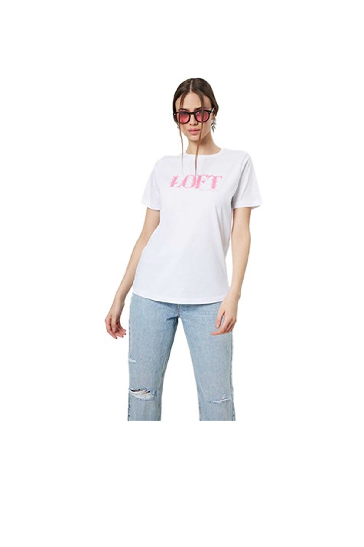 Loft Kadın T-shirt Lf2033150 Off Whıte