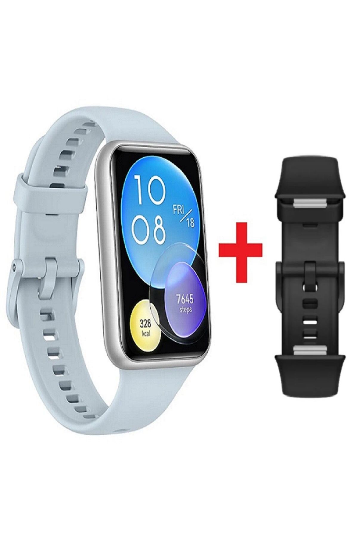Huawei Huaweı Watch Fit 2 (MAVİ) + Huawei Watch Fit 2 20 Mm Silikon Kayış Siyah