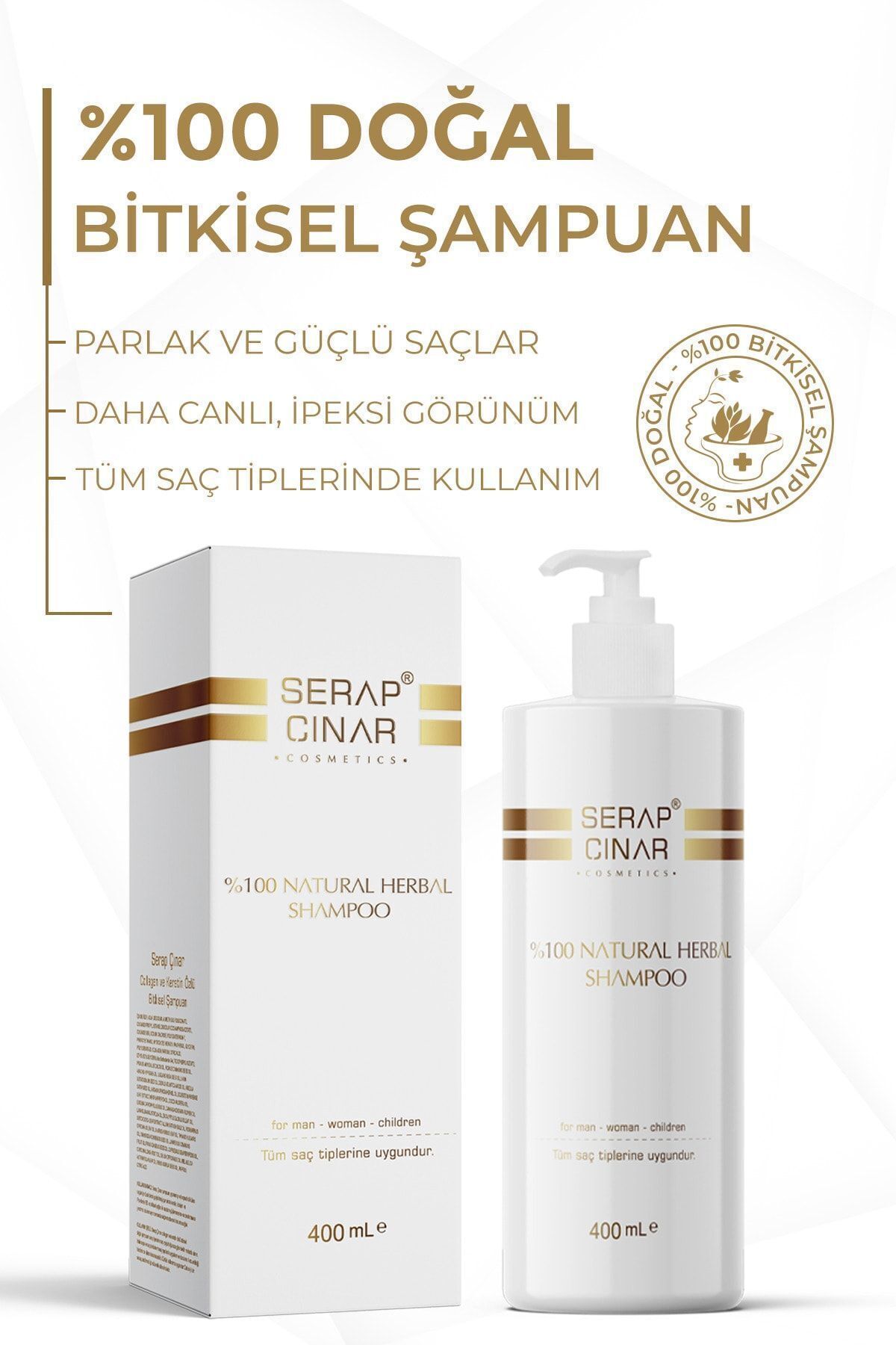 Serap Çınar Cosmetics Bitkisel Şampuan 400ml