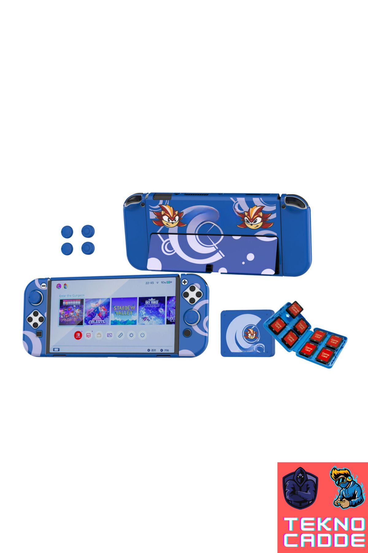 beboncool TNS-1192 Switch OLED Standlı Kılıf Analog Yükseltici Koruyucu Kart Kutusu 3in1 KİT