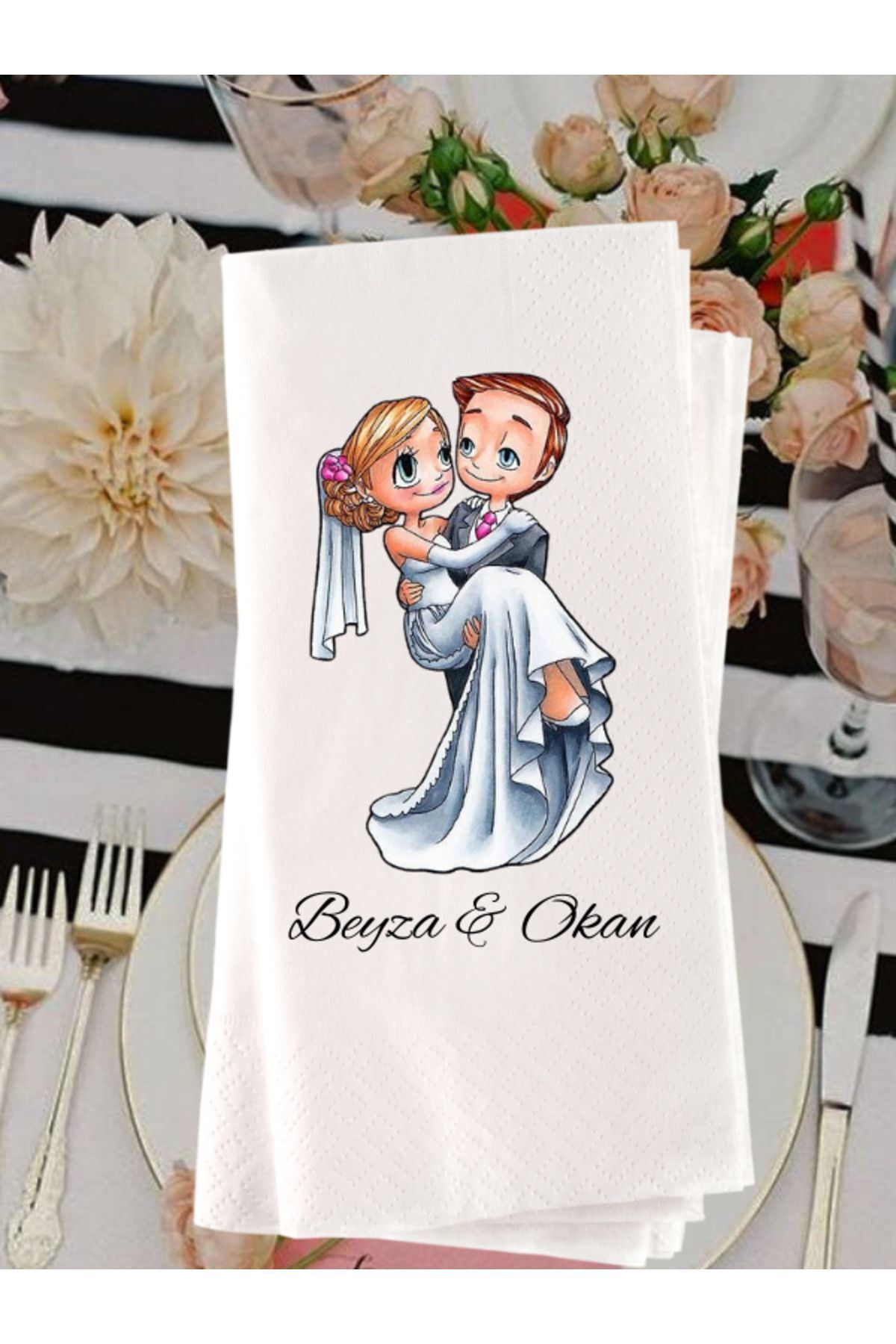 Enhandmade Söz nişan davet organizasyon baskılı peçete