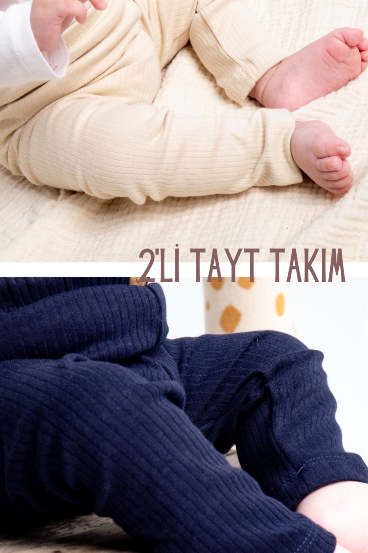 Mai Perla Organik Kumaş Fitilli 2'li Bebek Alt Takım
