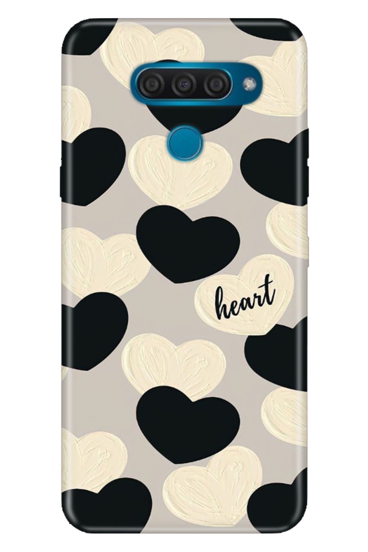 LG Q60 Uyumlu Kılıf Resimli Desenli Silikon Heart