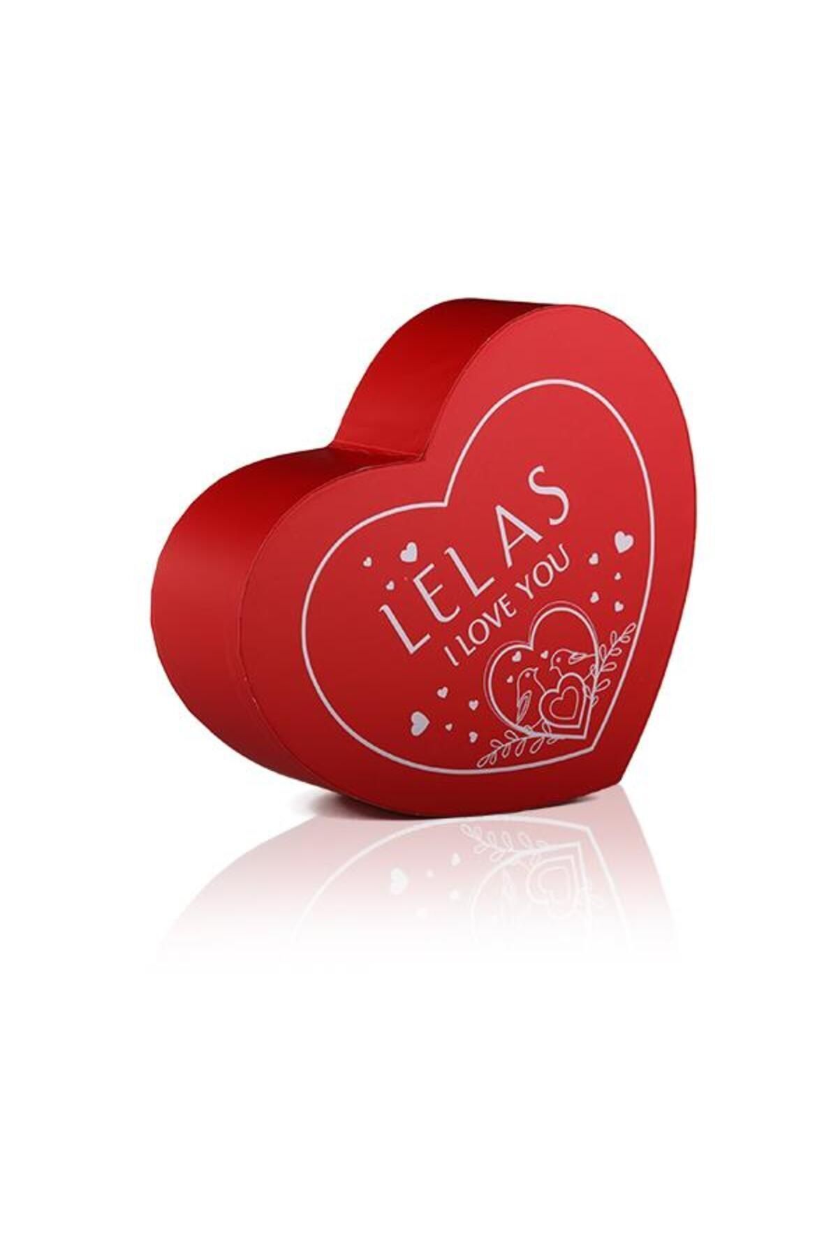 Lelas 1574 Kalp Şeklinde Üzerinde I Love You Baskılı Parfüm Hediyelik Kutu