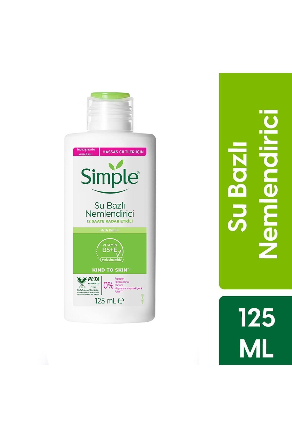Simple Kind To Skin Su Bazlı Nemlendirici Hassas Ciltler İçin 12 Saate Kadar Etkili 125 ml
