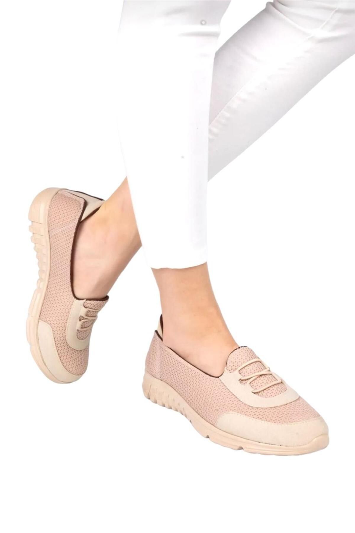 Liger Ortopedik Kadın Yürüyüş Ayakkabısı BEJ