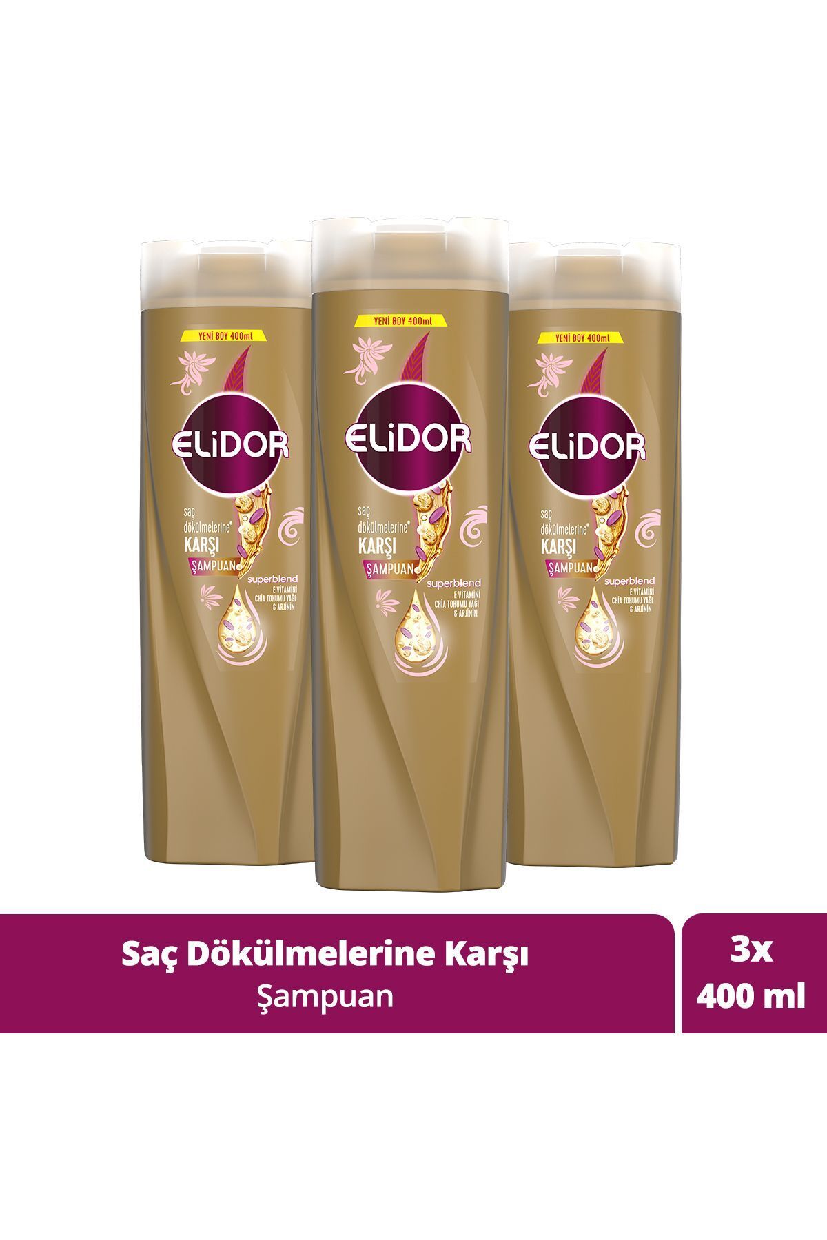 Elidor Superblend Saç Bakım Şampuanı Saç Dökülmelerine Karşı 400 ml X3 Adet