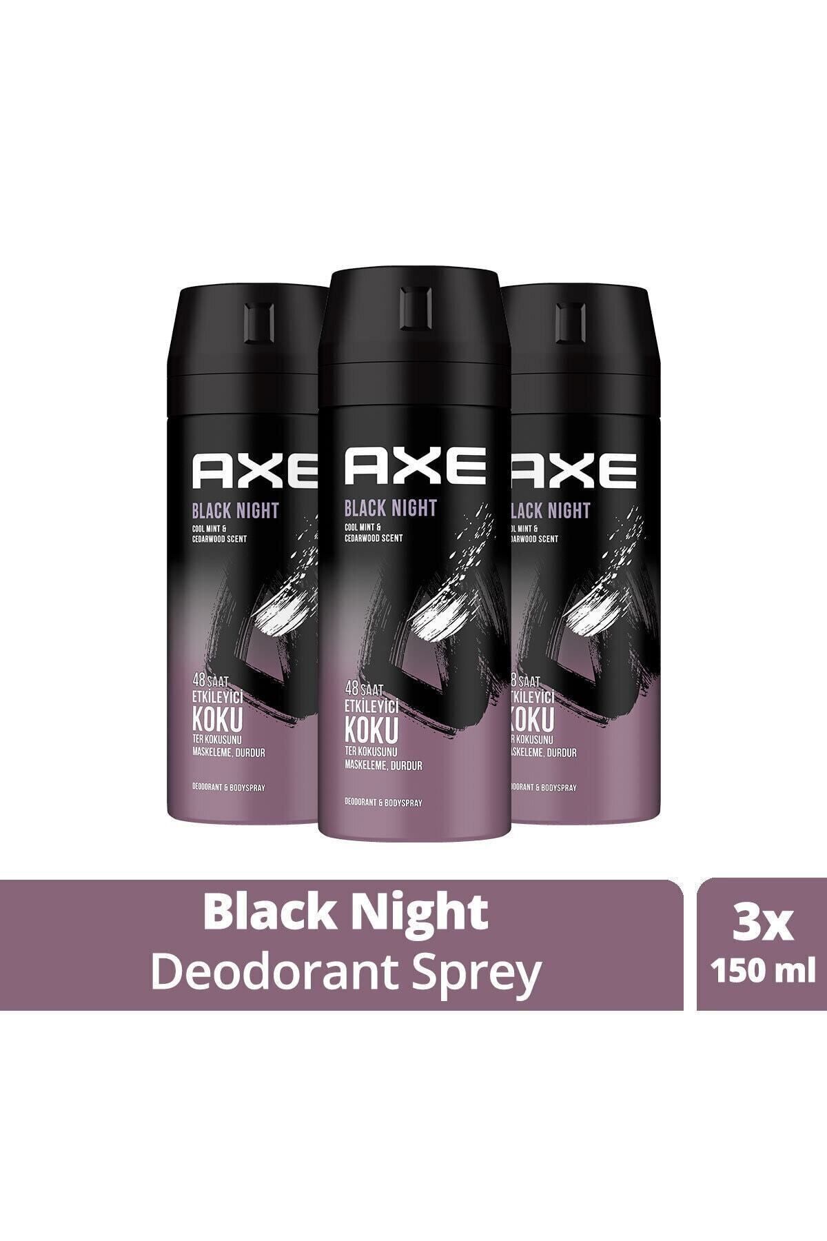 Axe Erkek Deodorant Sprey Black Night 150 ml X3