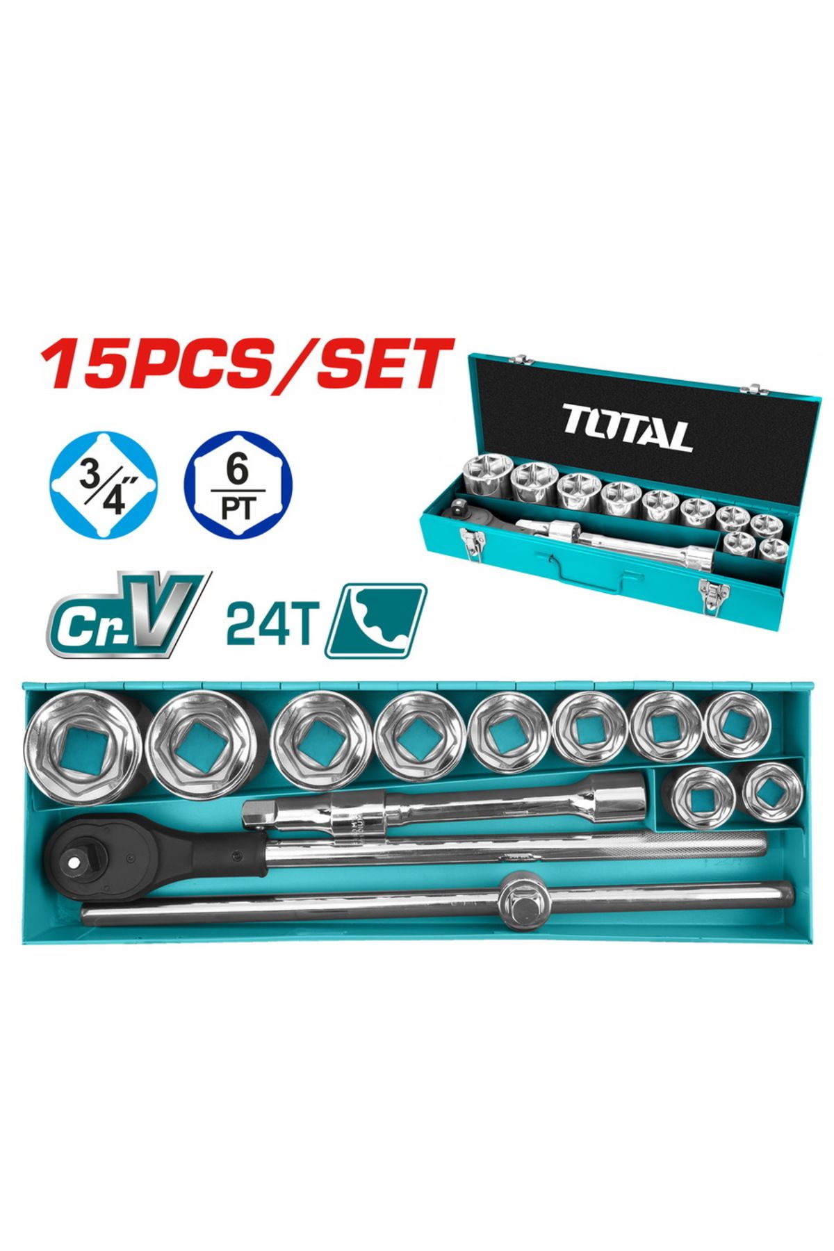 Total 15 Parça 3/4'' Lokma Takımı  THT341151 NMS HIRDAVAT