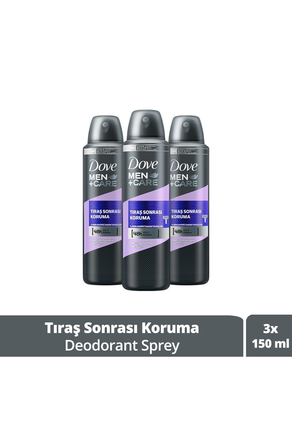 Dove Men Care Tıraş Sonrası Koruma Sağlayan Terleme Karşıtı Deodorant Sprey 150 ml X3