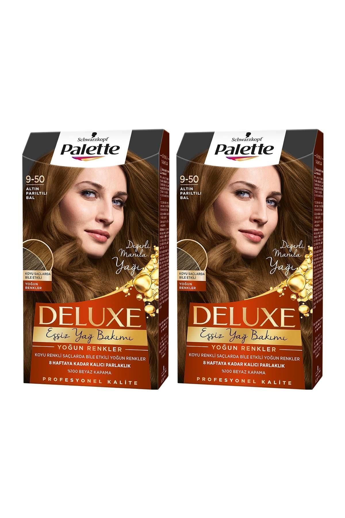 Palette Deluxe Yoğun Renkler 9-50 Altın Parıltılı Bal X 2 Adet Saç Boyası
