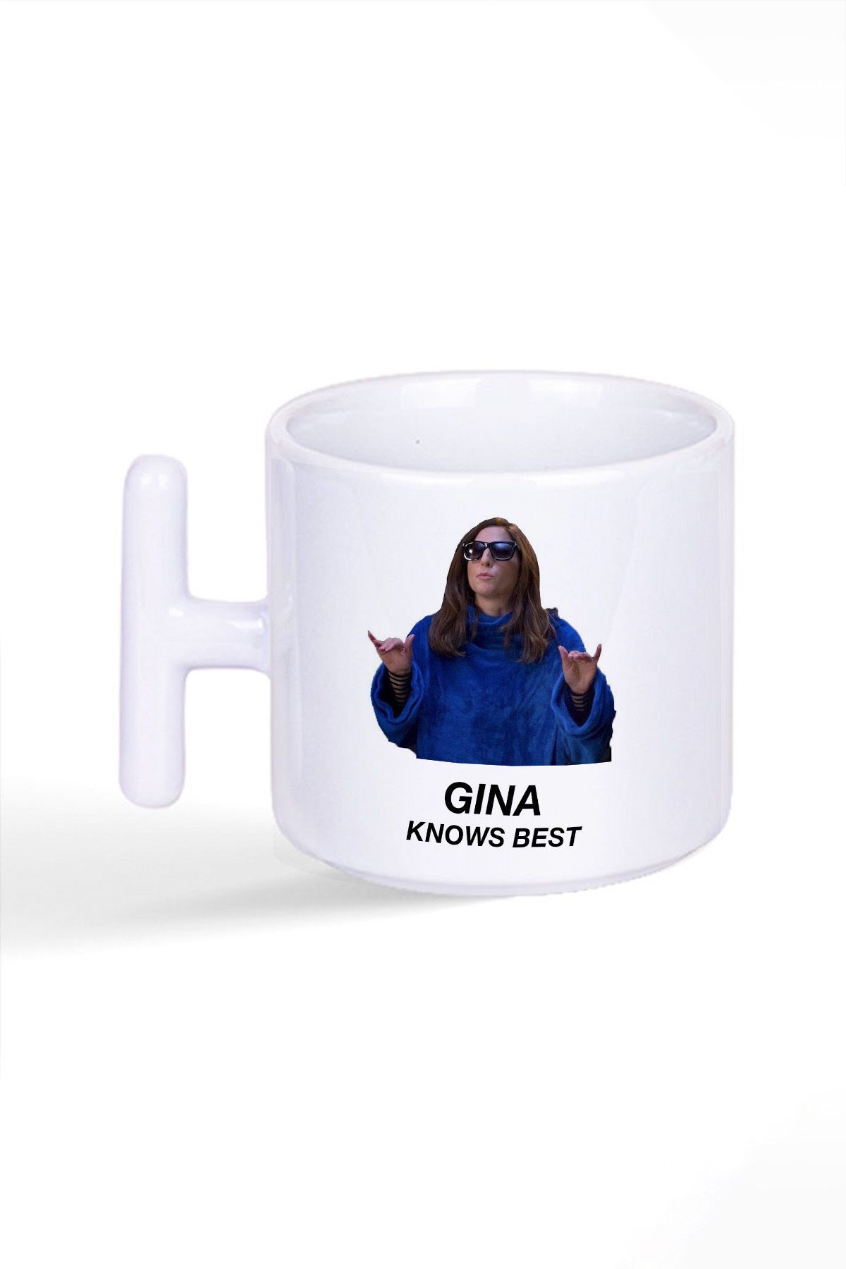 qoeuyl boutique Gina Knows Best Brooklyn Nine Nine Baskılı T Kulplu Latte Fincan Kupa Bardak