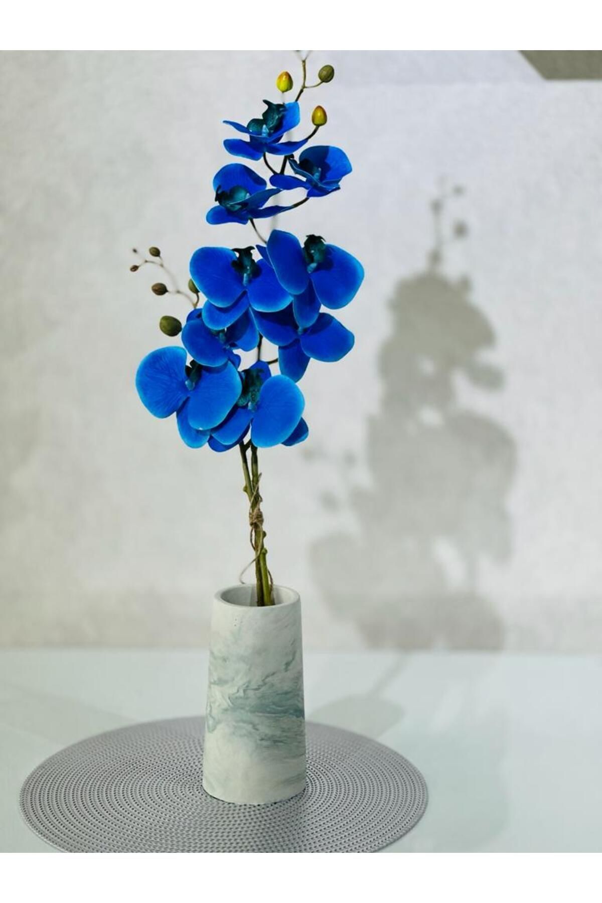 İPEK ÖZMEL Mavi Vazo Ve Mavi Yapay Orkide