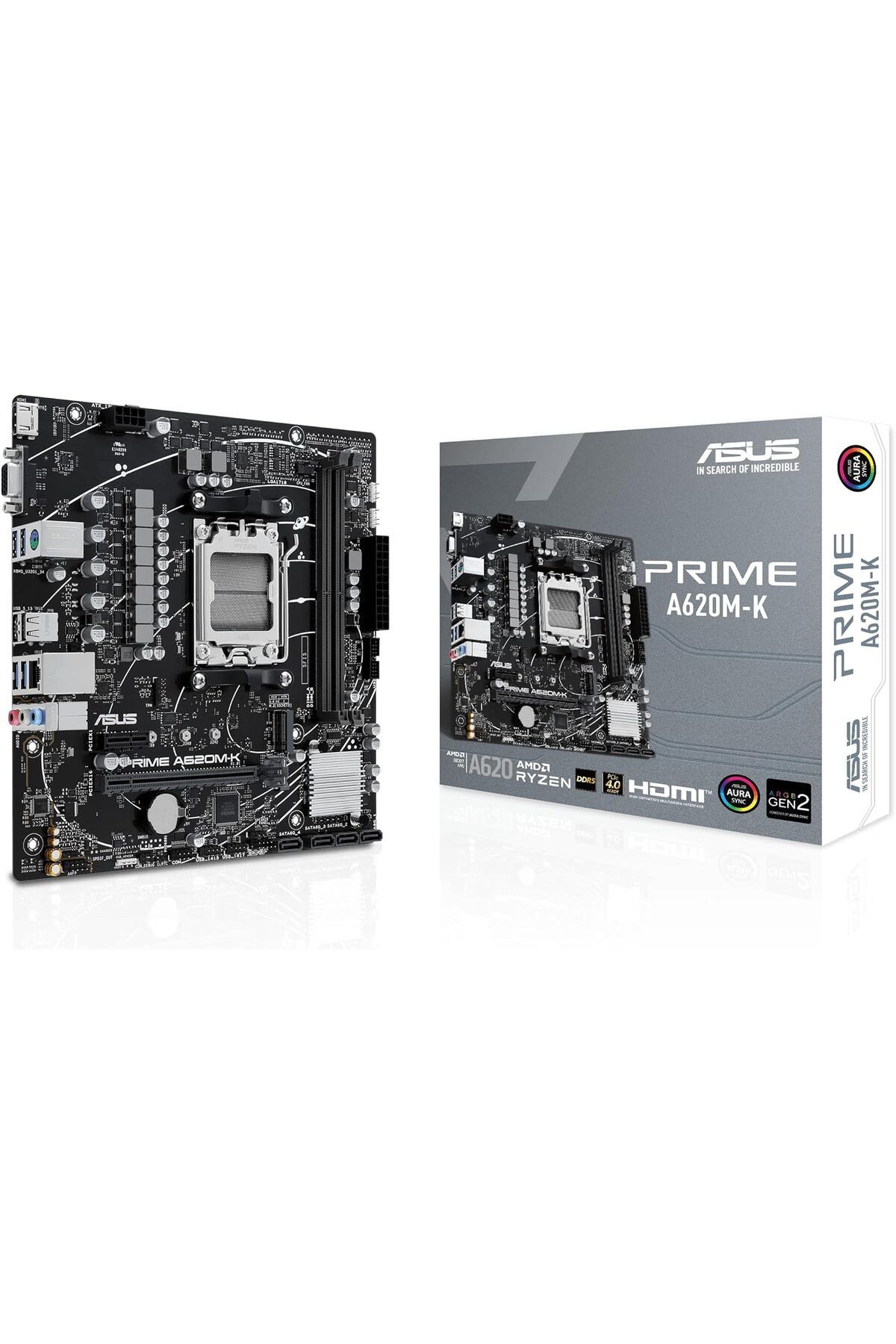Genel Markalar Prime A620M-K Anakart Soket AMD A620 (Ryzen 7000, Micro-ATX, DDR5 Bellek, PCIe 4.0, BIOS Flashback,