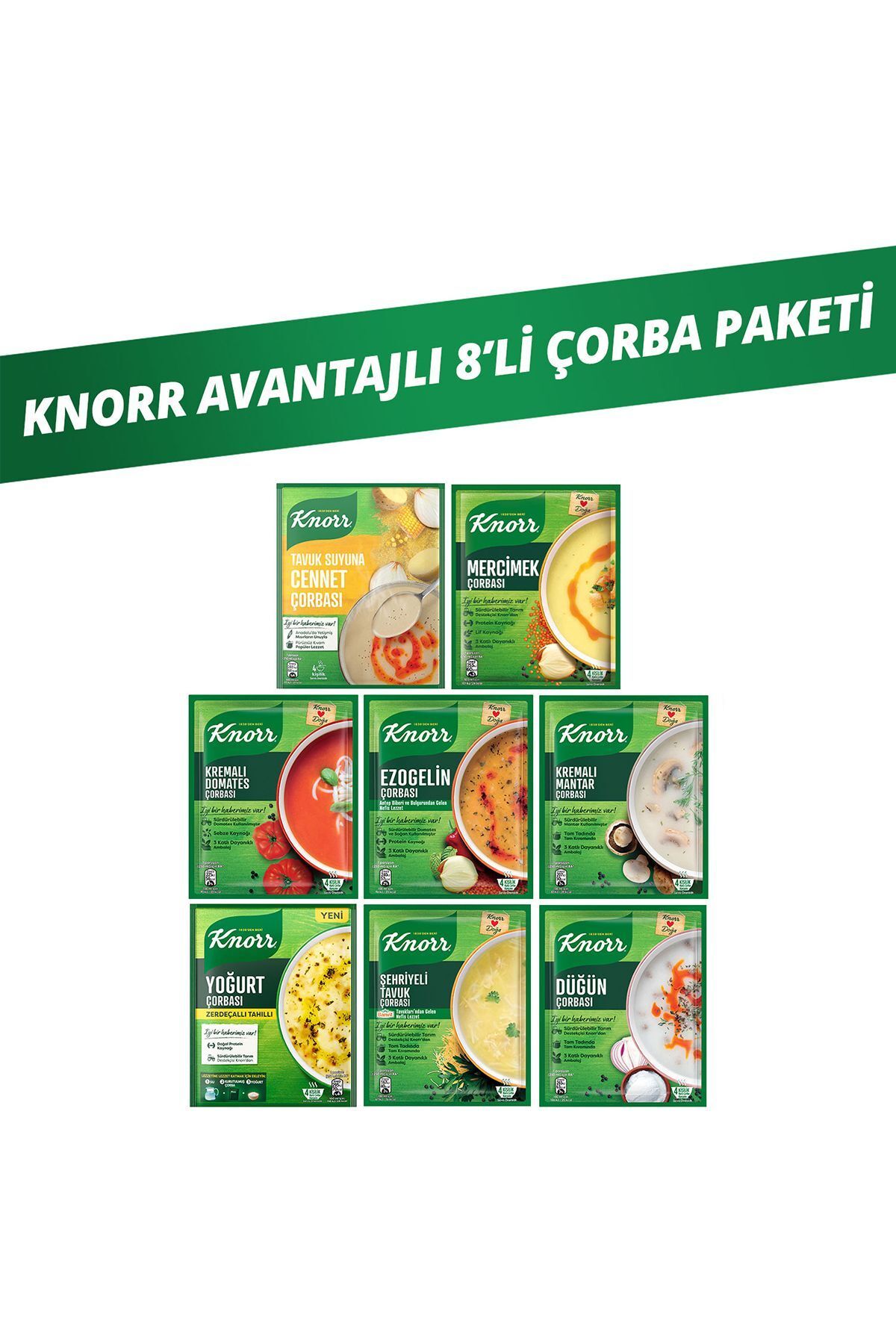Knorr Çorba Avantajlı 8li Paket Kase Hediyeli