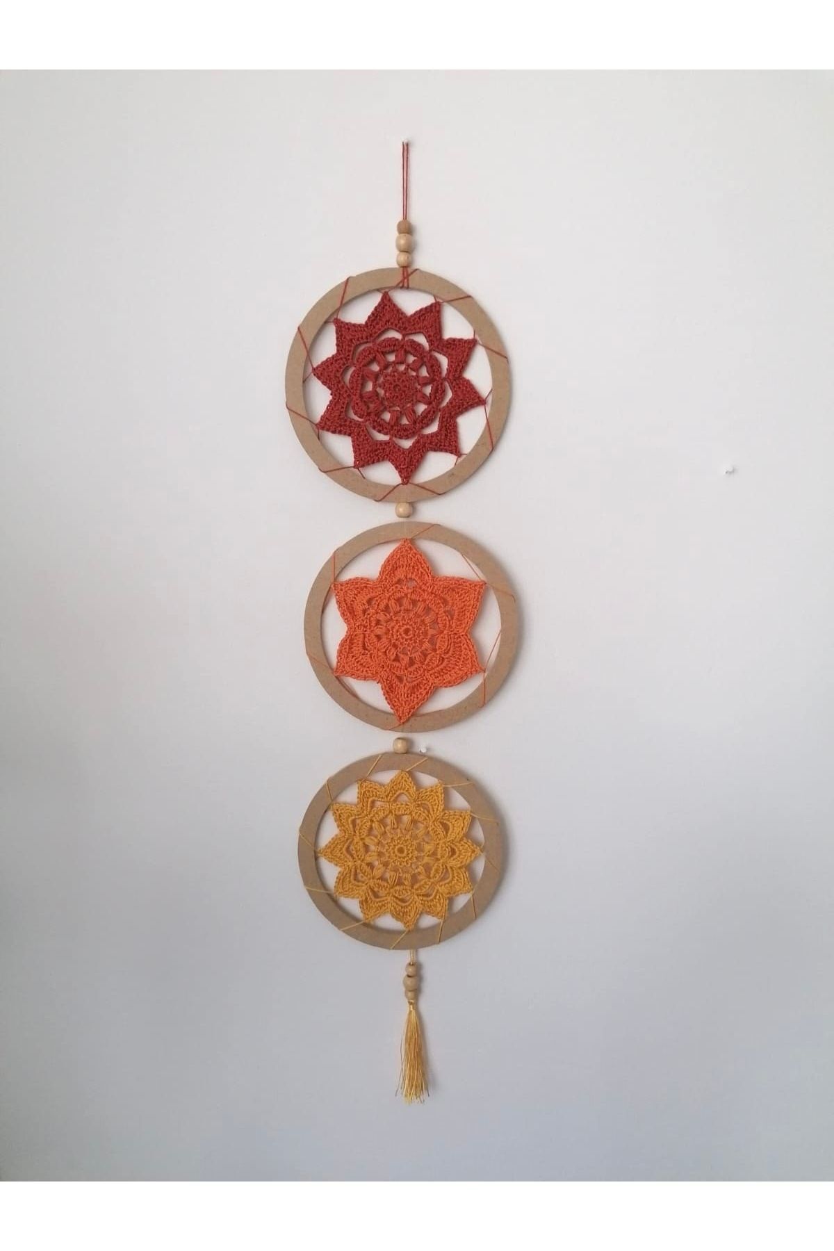 AFRALYAHOME Mandala dantel bohem duvar süsü seti, dantelli duvar dekorasyonu
