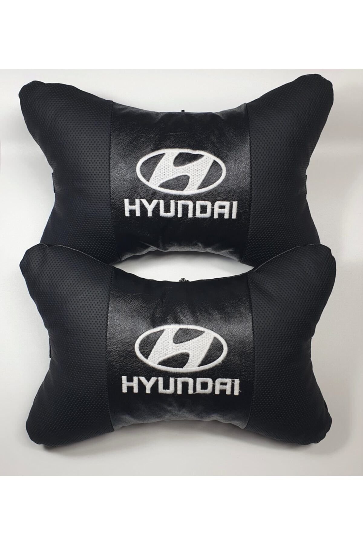 Hyundai Deri Boyun Yastıgı -hyundaı Papyon Yastık - Hyundaı Beyaz Lüks Yastık + Hediye