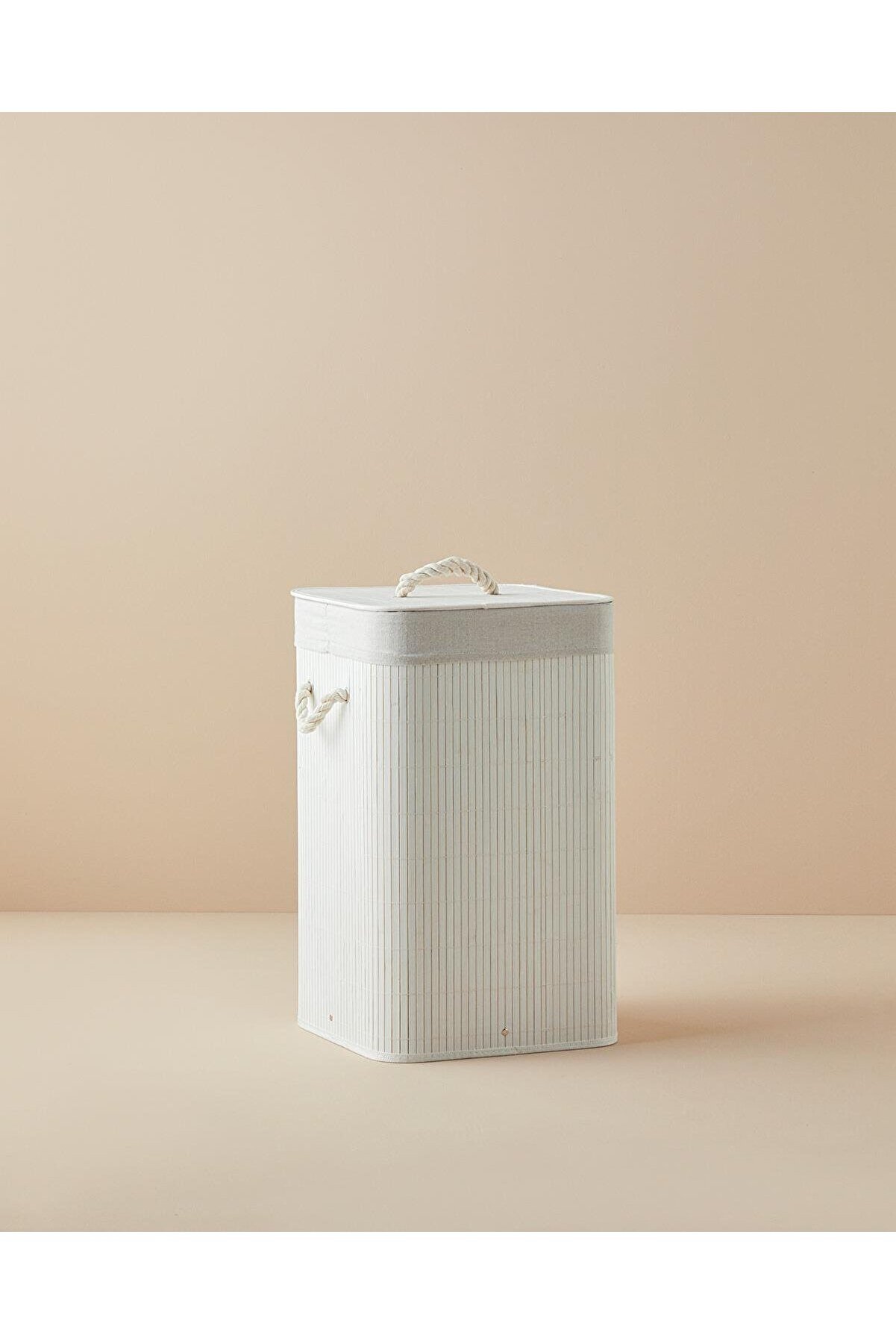 English Home 35 x 35 Lacy Bambu Çamaşır Sepeti Beyaz 2049 L Bambu