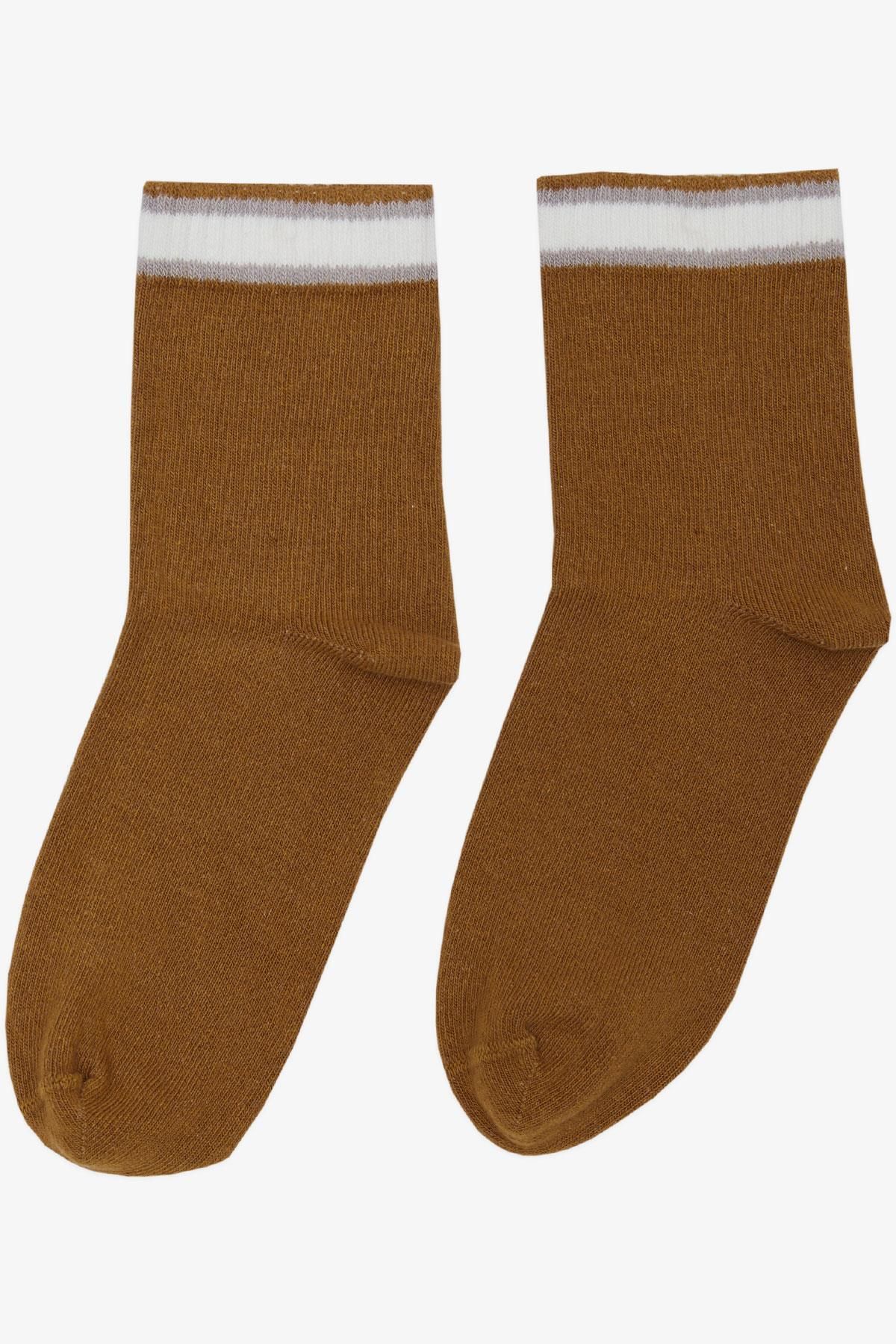 Katamino Artı Kız Çocuk Soket Çorap Çizgili 1-14 Yaş, Hardal Sarı